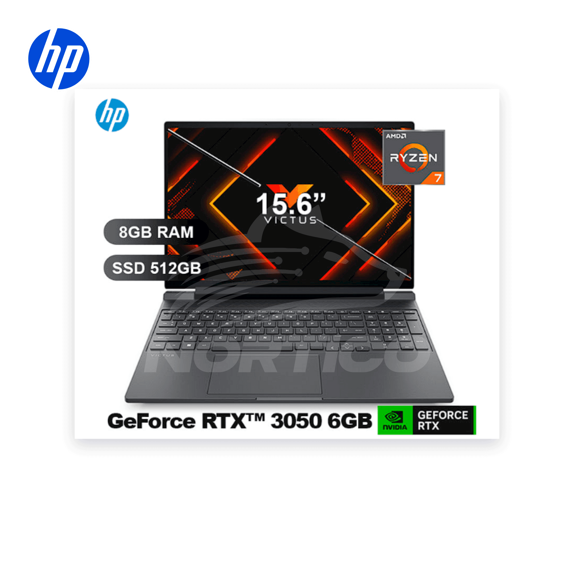 Laptop HP 15-FB3019LA Ryzen 7-7445HS 8GB 512GB SSD 15.6" (15-FB3019LA) 2