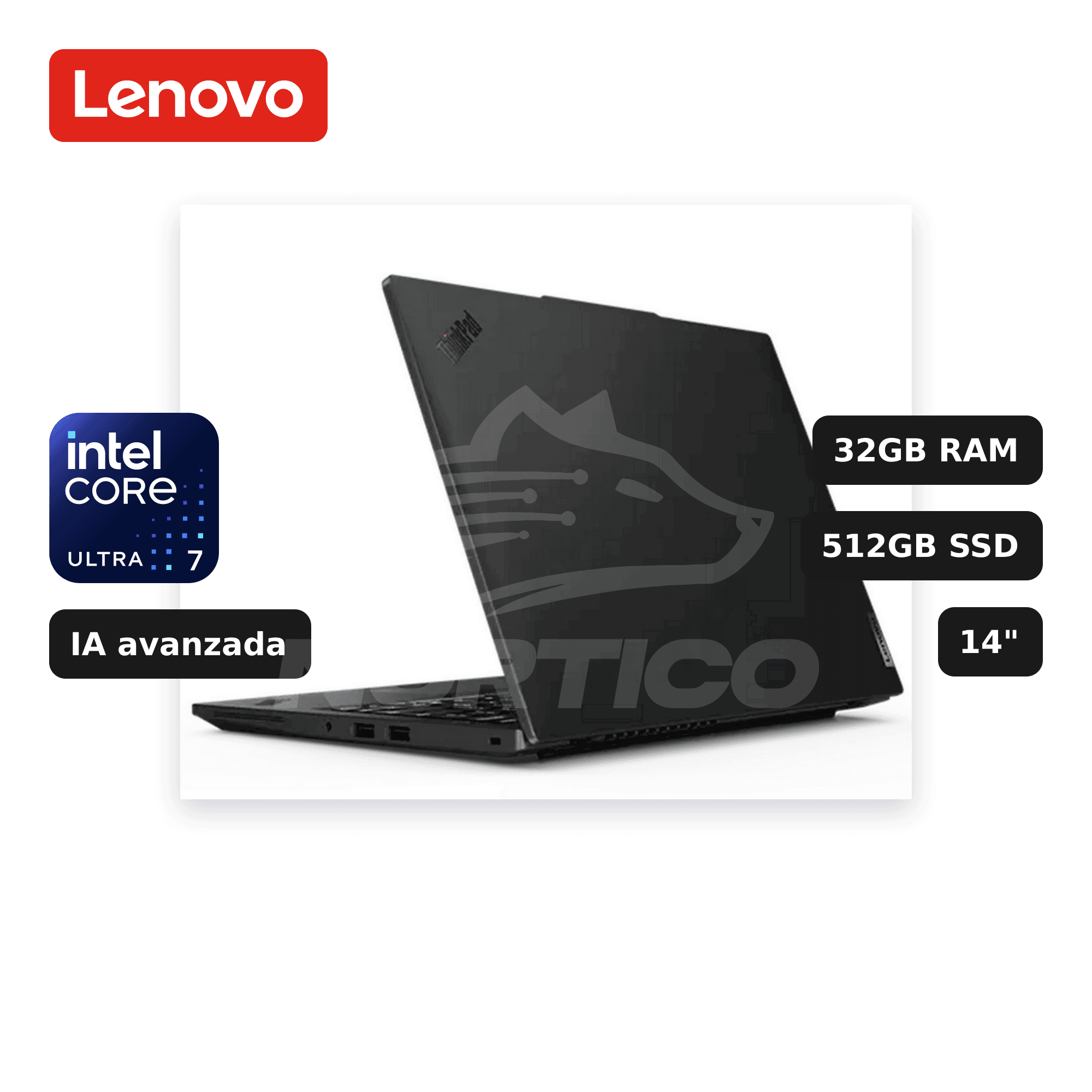 REACONDICIONADO Laptop Lenovo ThinkPad L14 Gen 5 Core Ultra 7-165U 32GB 512GB SSD 14" (21L2S71S06-R1)