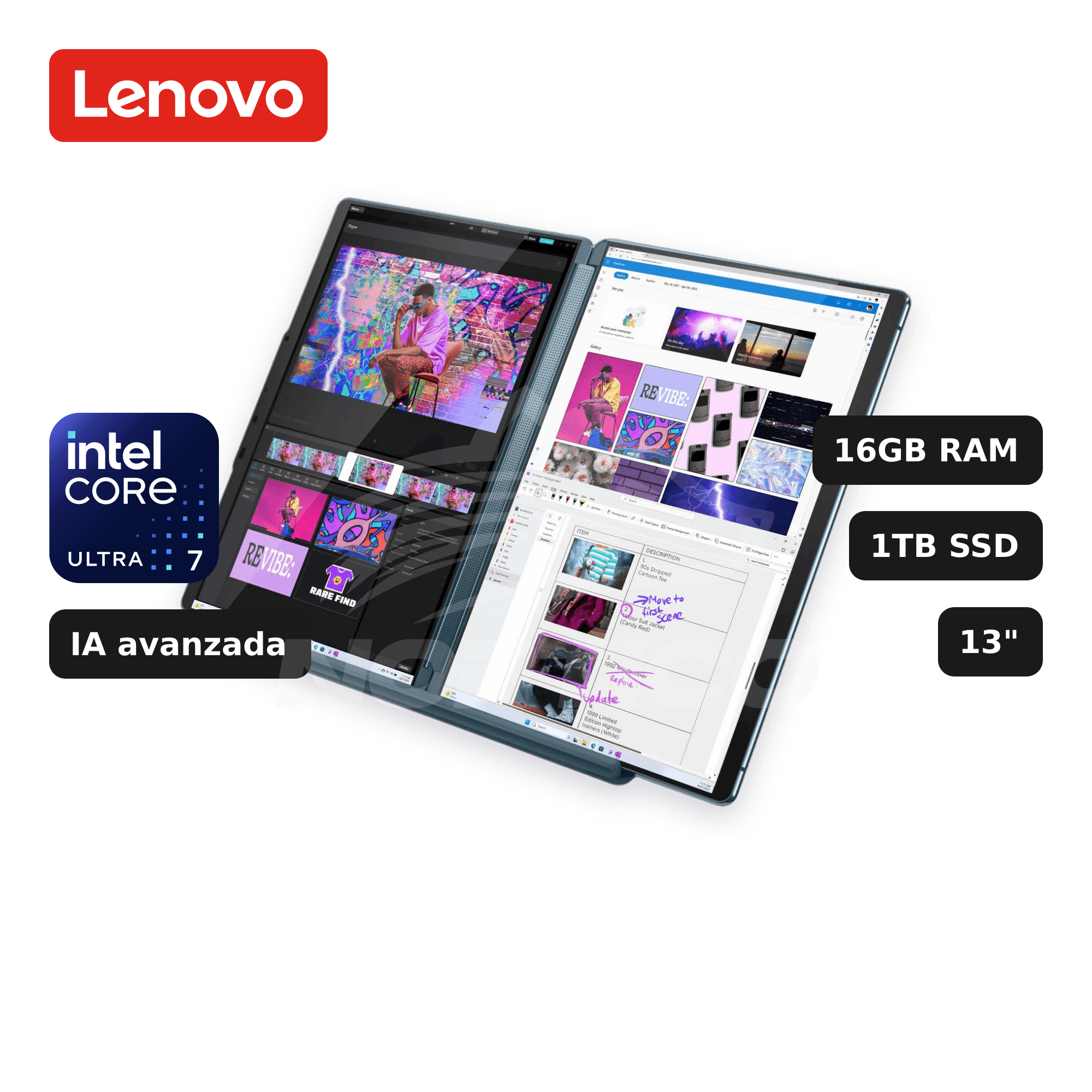 REACONDICIONADO Laptop Lenovo Yoga Book 9 13IMU9 Core Ultra 7-155U 16GB 1TB SSD 13" (83FF0000US)