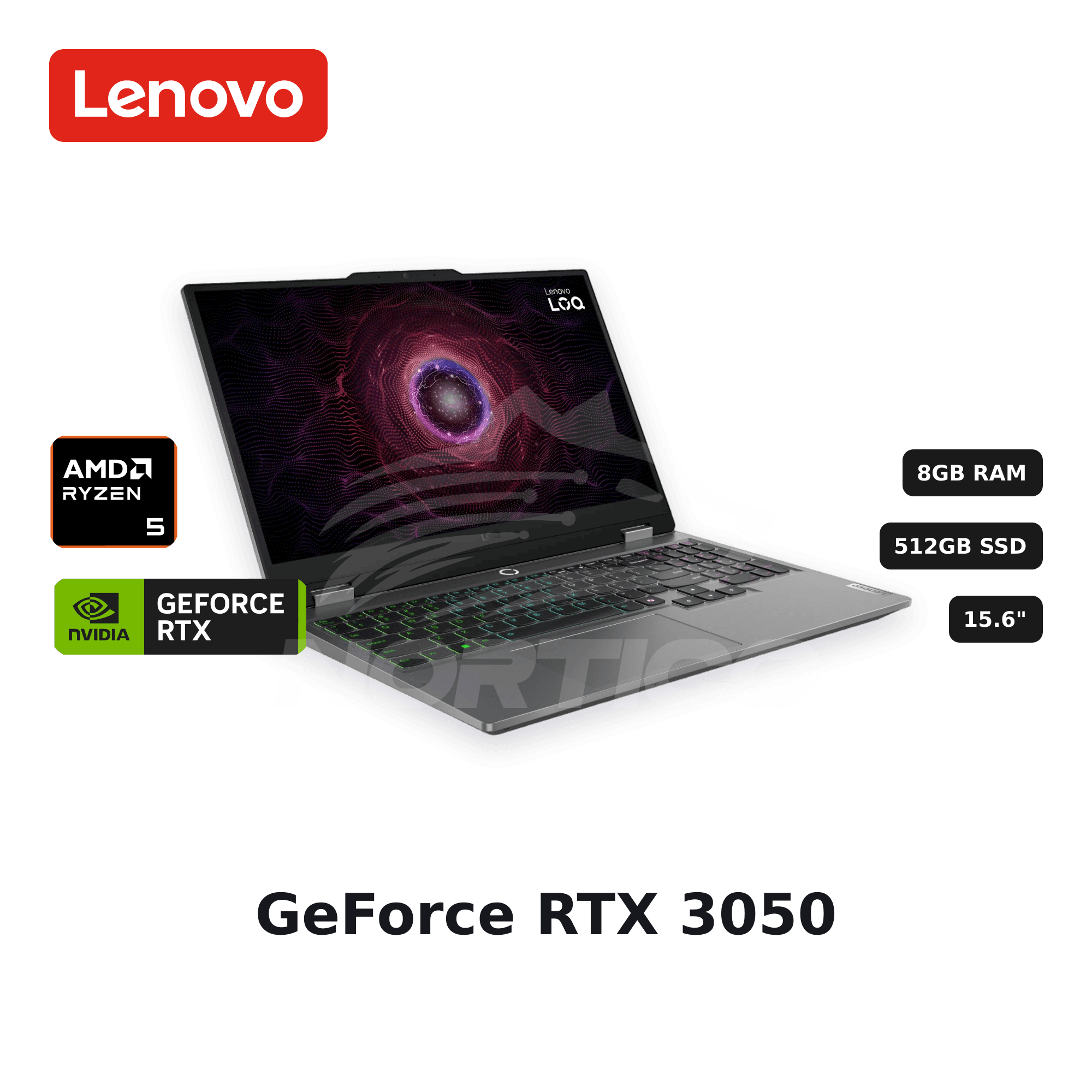 Laptop Lenovo LOQ 15ARP9 Ryzen 5-7235HS 8GB 512GB SSD RTX 3050 15.6" (83JC00MKLM)