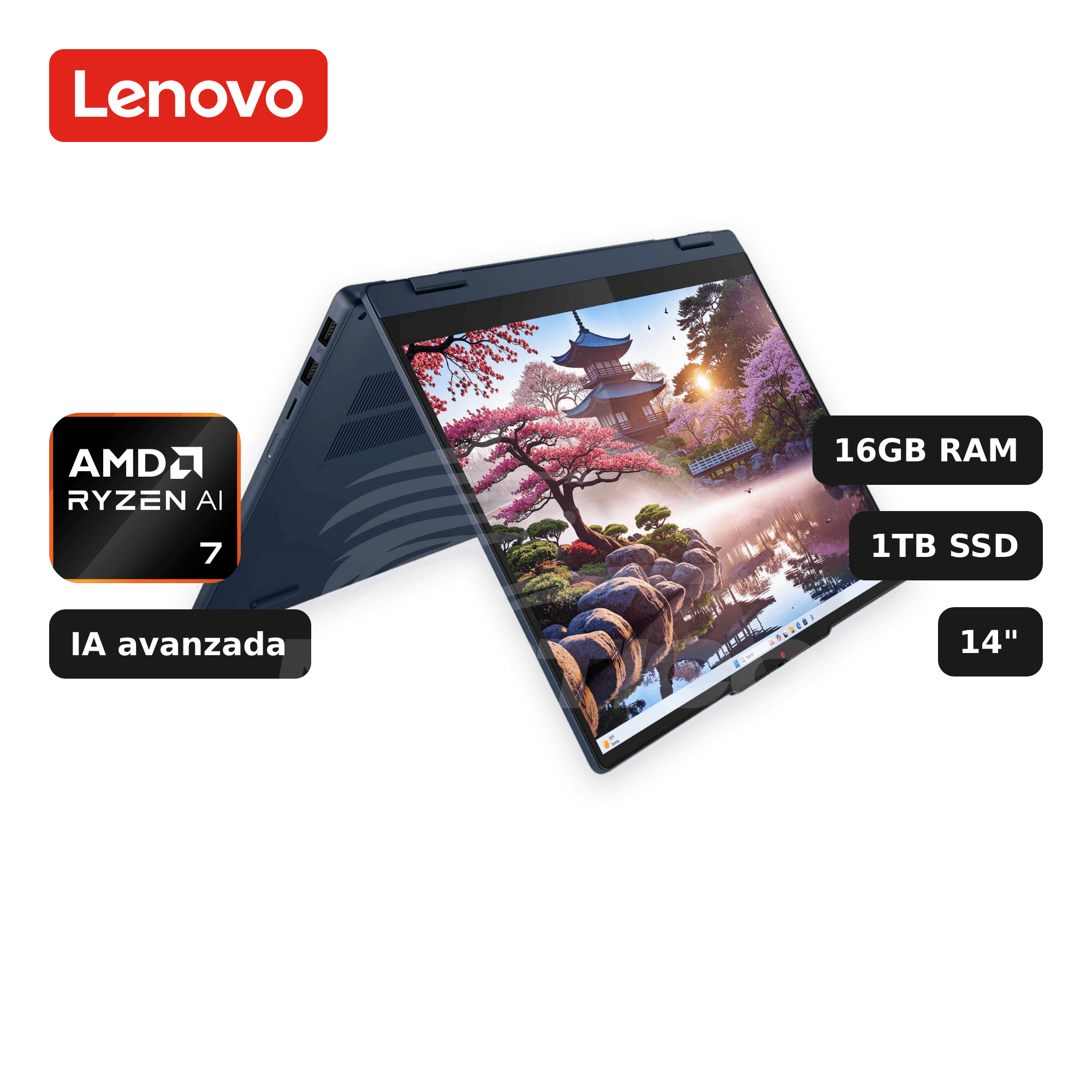Laptop Lenovo IdeaPad 5 2-en-1 14AKP10 Ryzen AI 7-350 16GB 1TB SSD 14" (83KT001YUS)