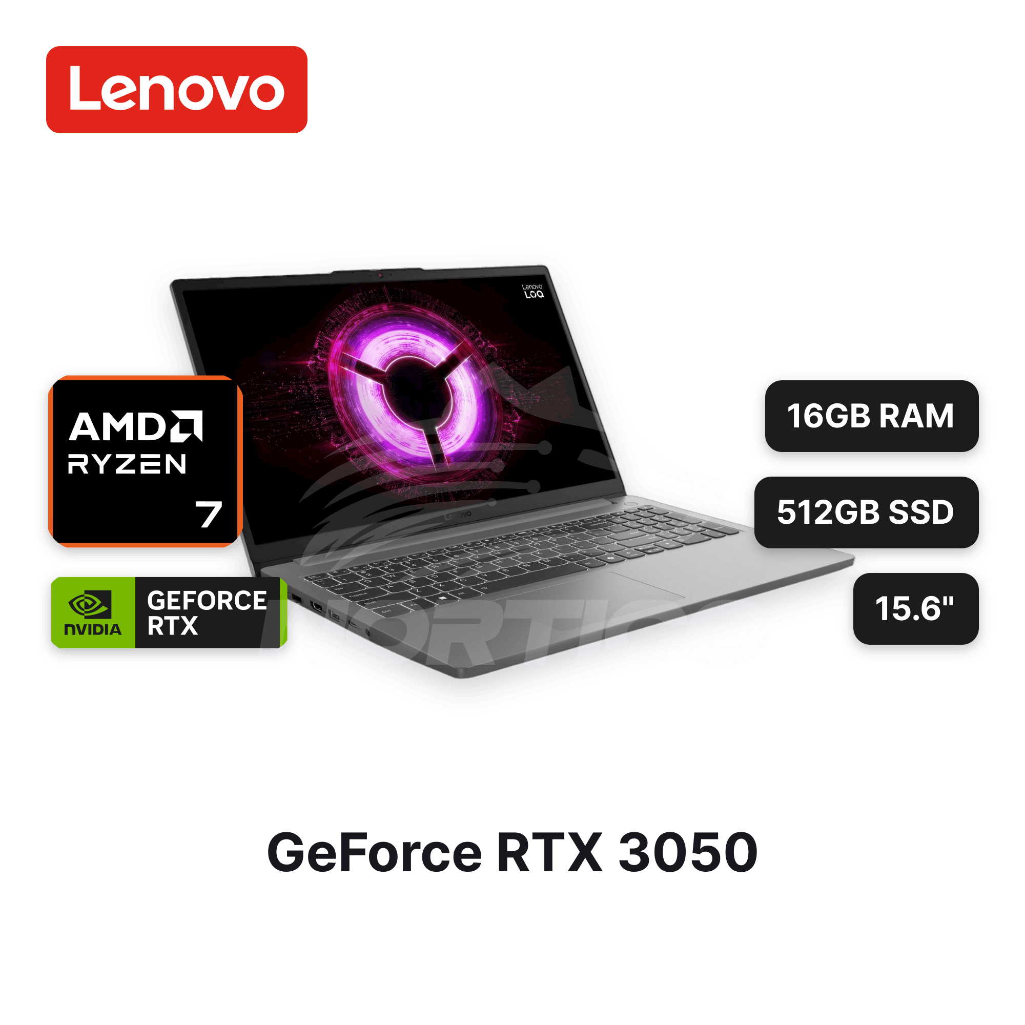 Laptop Lenovo LOQ Essential 15ARP10E Ryzen 7-7735HS 16GB 512GB SSD RTX 3050 15.6" (83S00049LM)