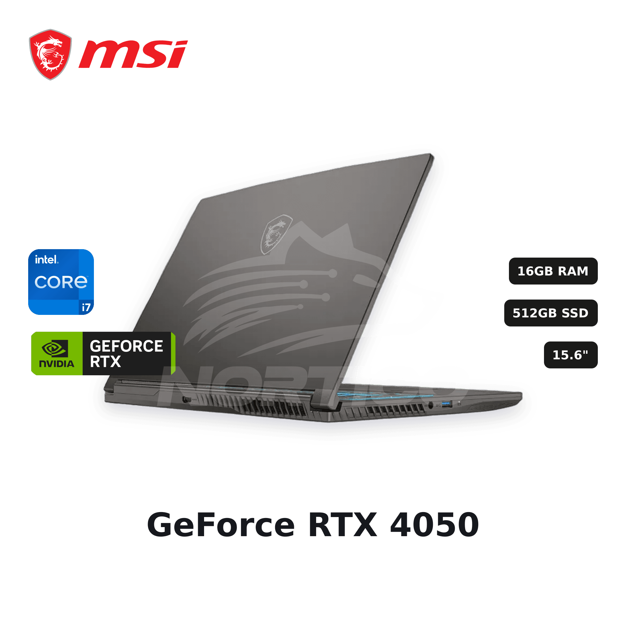 Laptop MSI Thin 15 B13VE Core I7-13620H 16GB 512GB SSD RTX 4050 15.6" (9S7-16R831-3015)