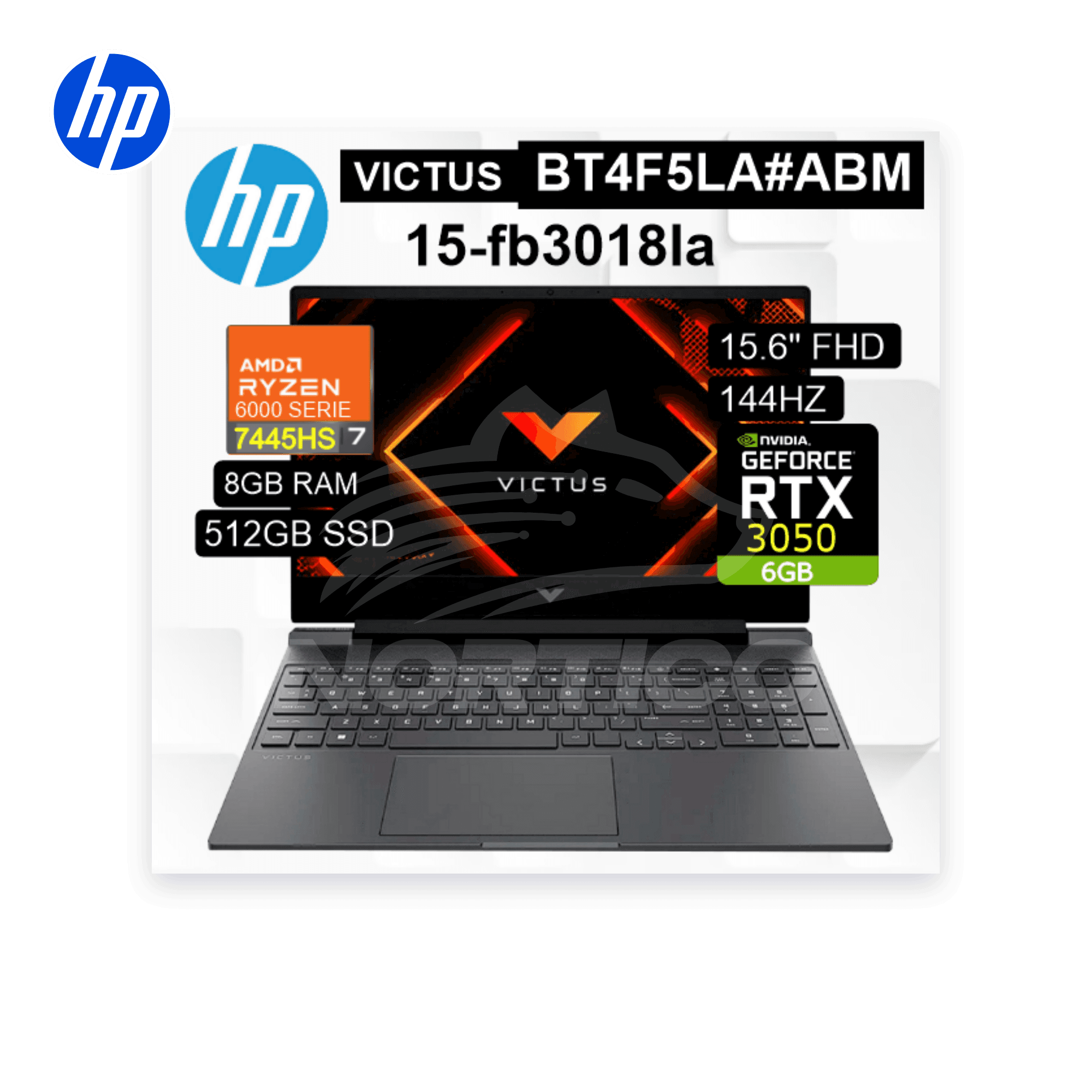 Laptop HP Victus 15-FB3018LA Ryzen 7-7445HS 8GB 512GB SSD RTX 3050 15.6" (BT4F5LA#ABM) 3