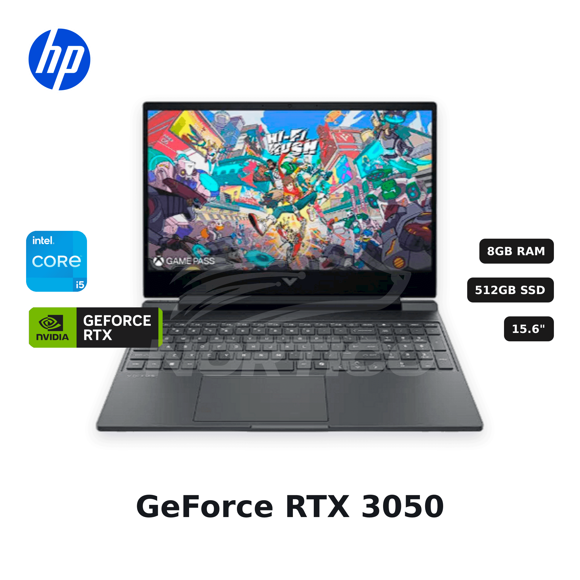 Laptop HP Victus 15-FA2035LA Core I5-13420H 8GB 512GB SSD RTX 3050 15.6" (D74JMLA#ABM)