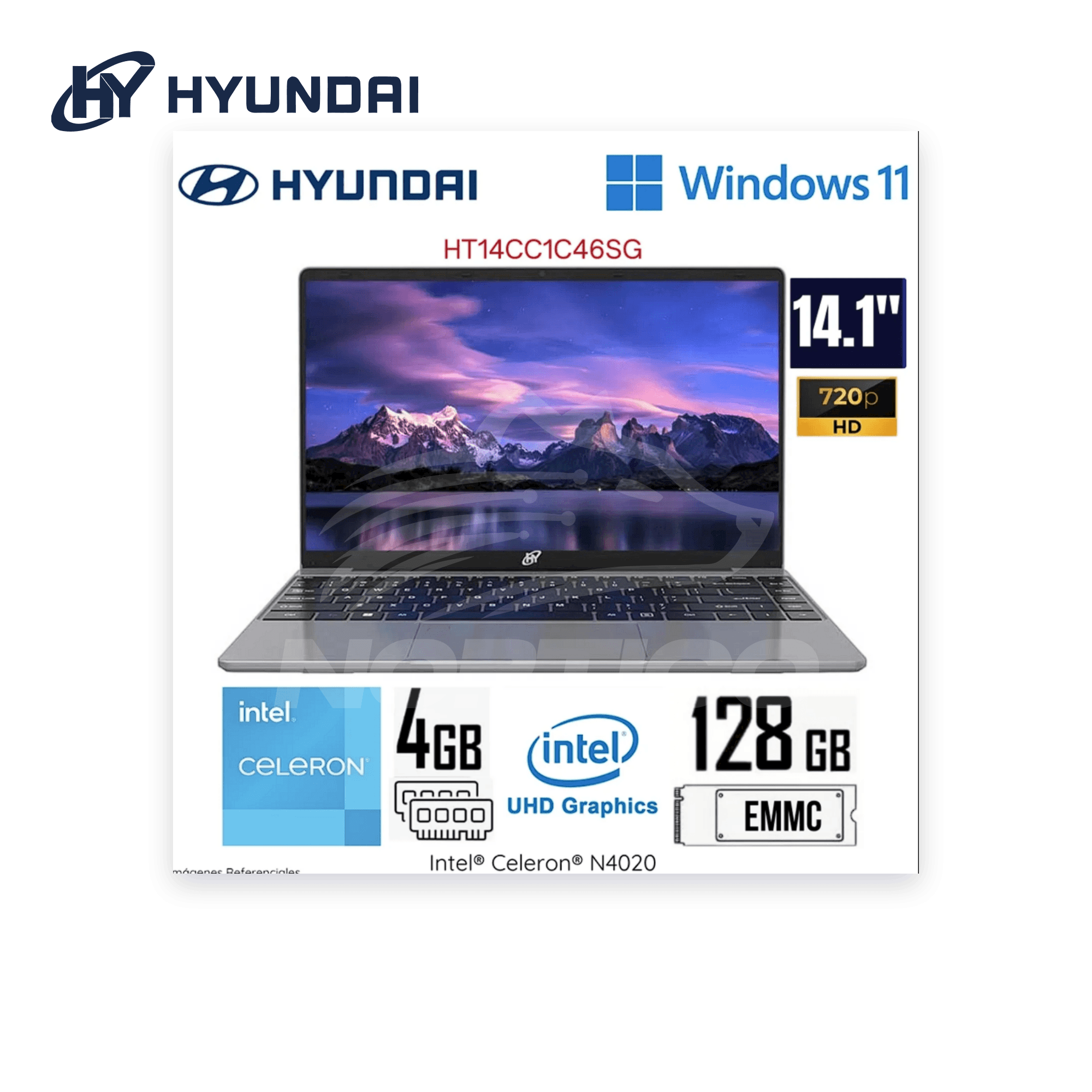 Laptop HYUNDAI HyBook Plus 14 Celeron N4020 4GB 128GB eMMC 14" (HT14CC1C46SG) 6