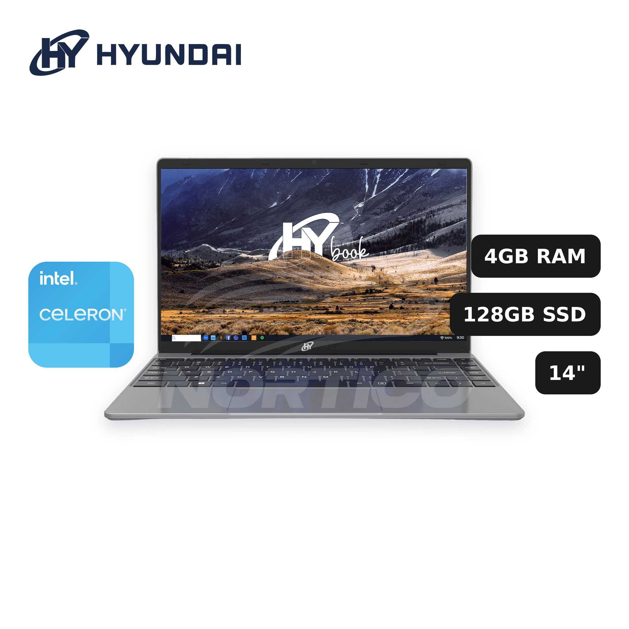 Laptop HYUNDAI HyBook Plus 14 Celeron N4020 4GB 128GB eMMC 14" (HT14CC1C46SG)