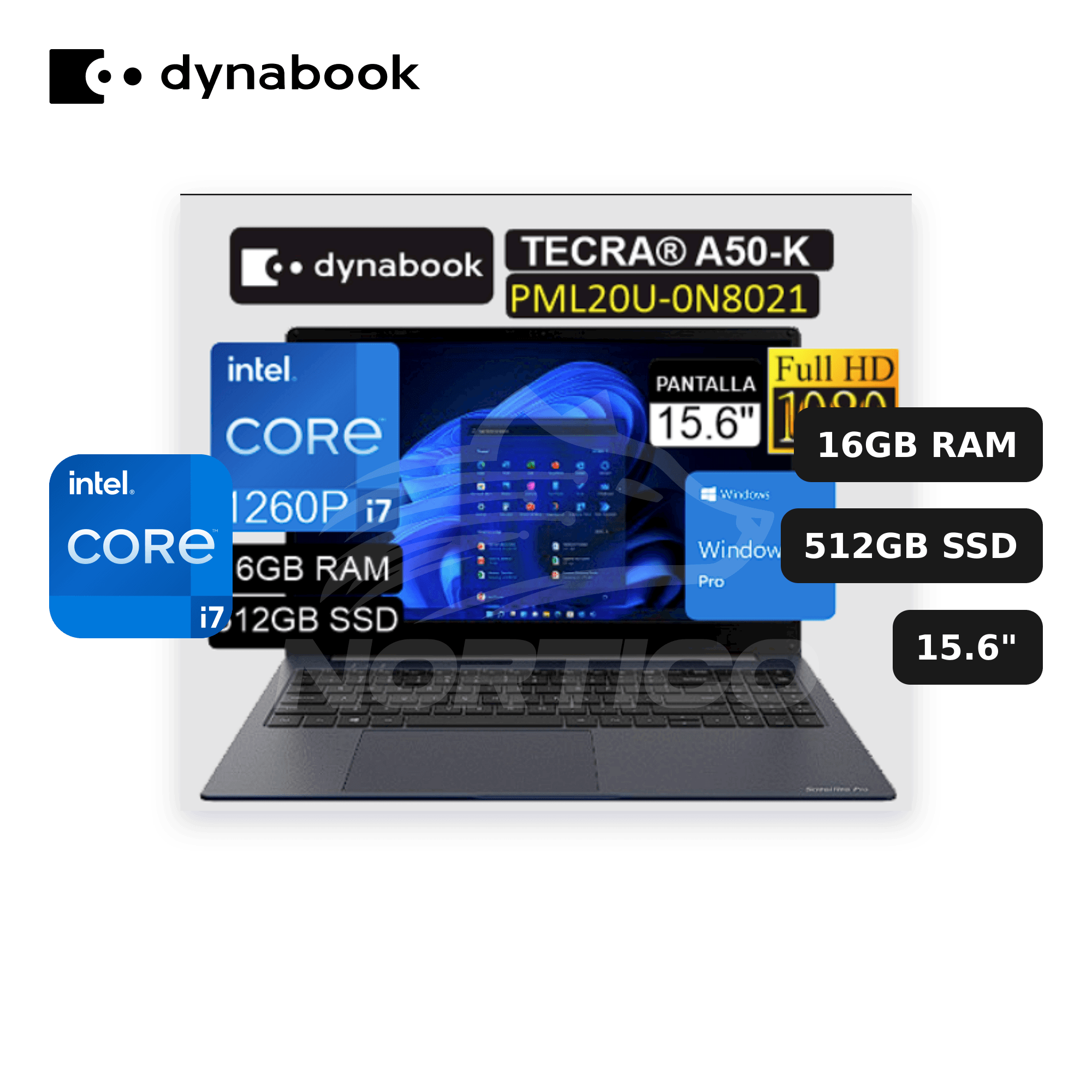Laptop Dynabook Tecra A50-K Core I7-1260P 16GB 512GB SSD 15.6" (PML20U-0N8021 (S))