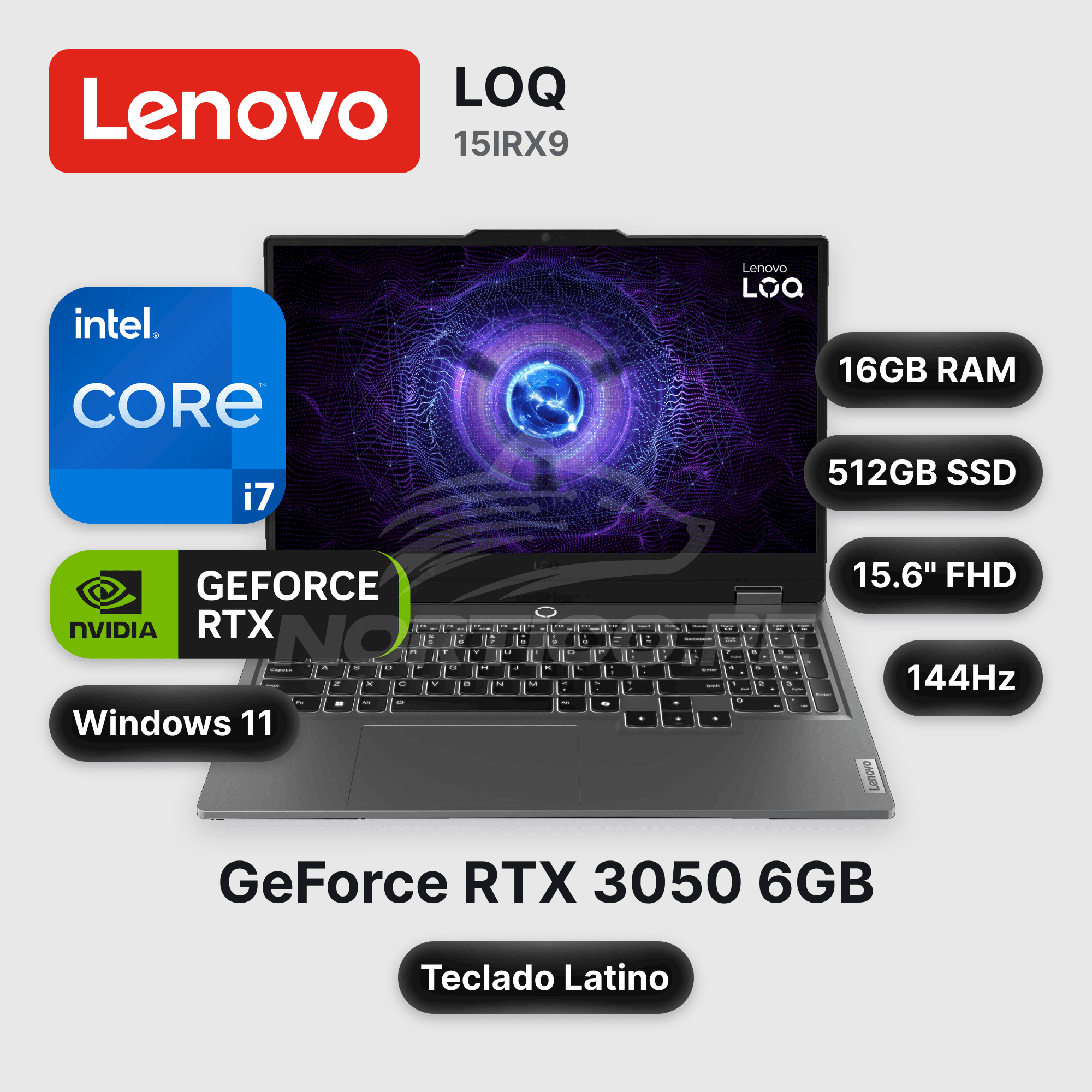 Laptop Lenovo LOQ 15IRX9 Core I7-13650HX 16GB 512GB SSD RTX 3050 15.6" (83DV0187LM)