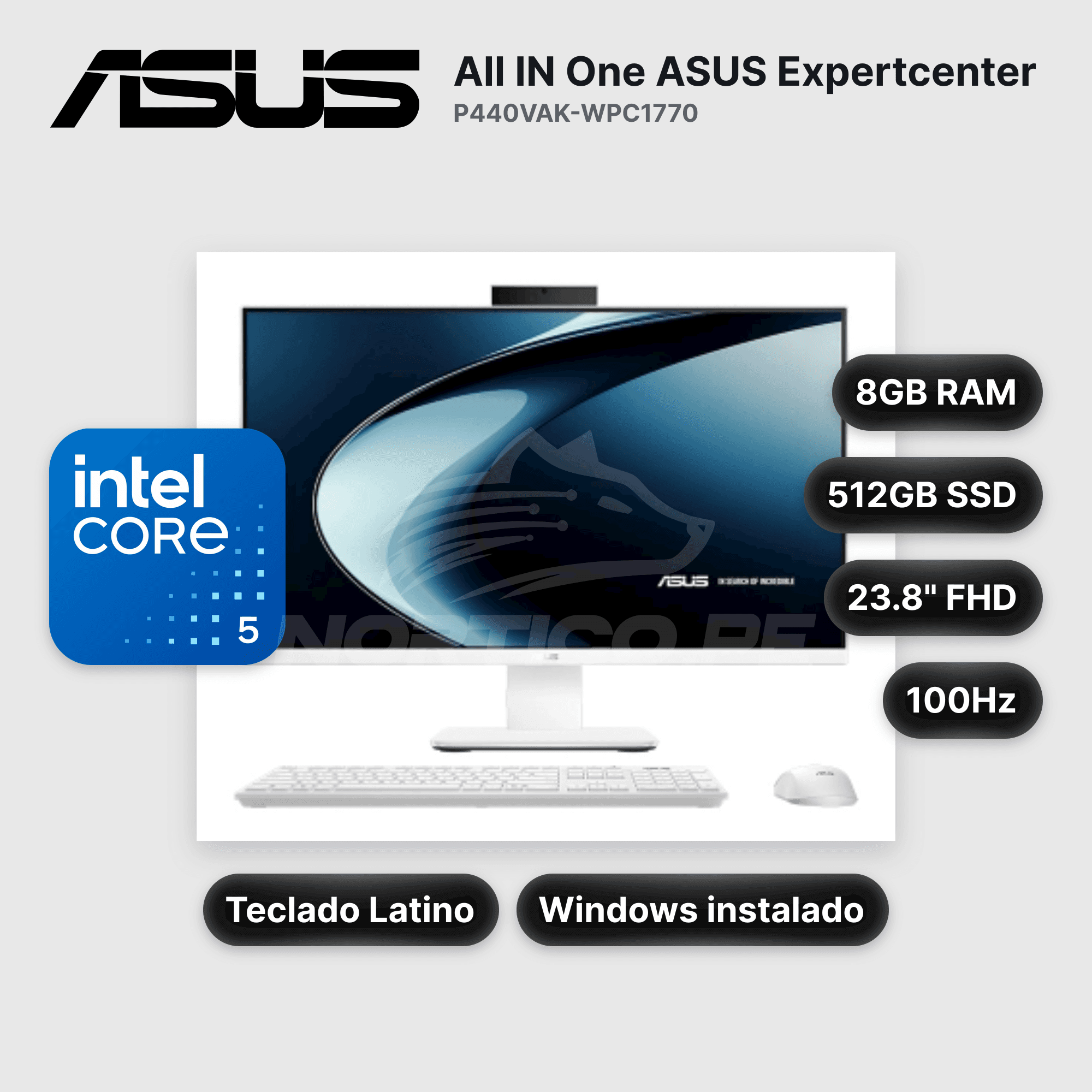 ALL IN ONE ASUS EXPERTCENTER P440VAK-WPC1770 CORE I5-210H 8GB 512GB SSD 23.8" FHD FREEDOS