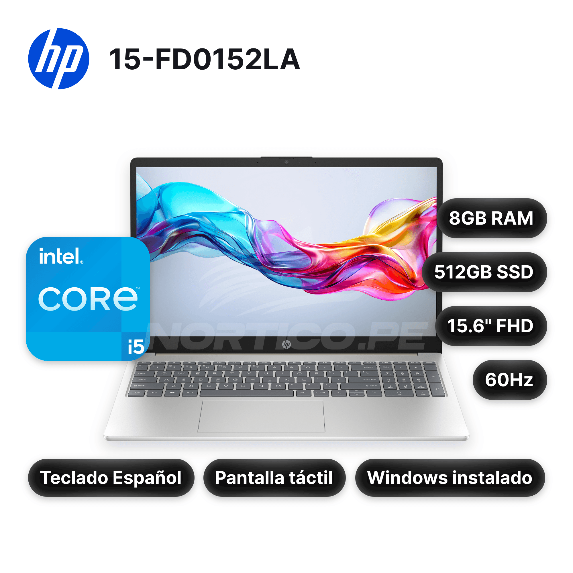 Laptop HP 15-FD0152LA Core I5-1334U 8GB 512GB SSD 15.6" (B9TS2LA#ABM)