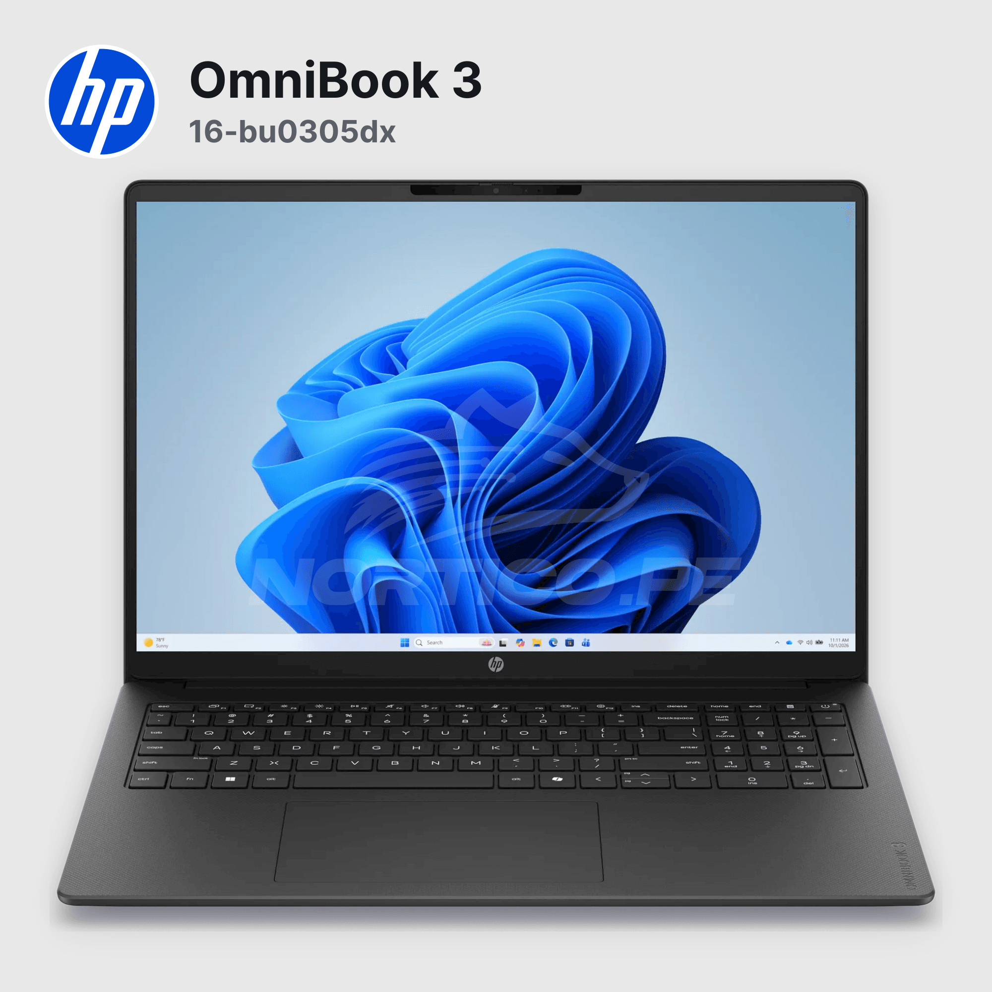 Laptop HP OmniBook 3 16-bu0305dx Core Ultra 5-225U 8GB 512GB SSD 16" (D7NF1UA#ABA) 3