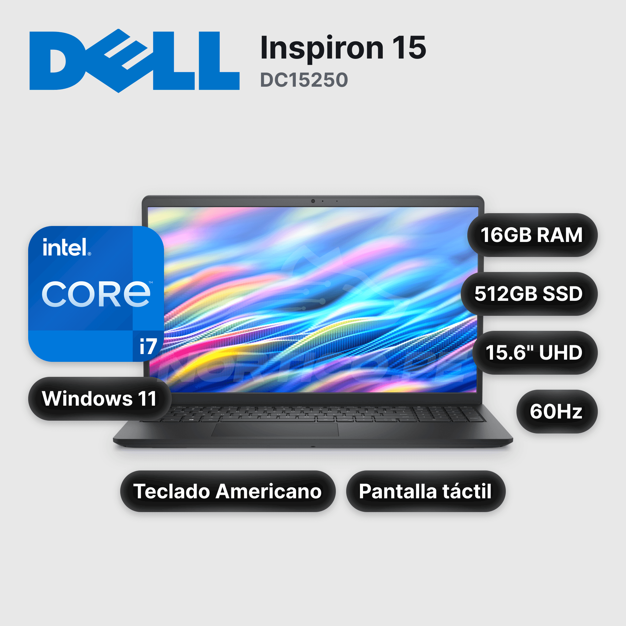 Laptop Dell Inspiron 15 DC15250 Core I7-1355U 16GB 512GB SSD 15.6" (LDC15250-7427BLK-PUS)