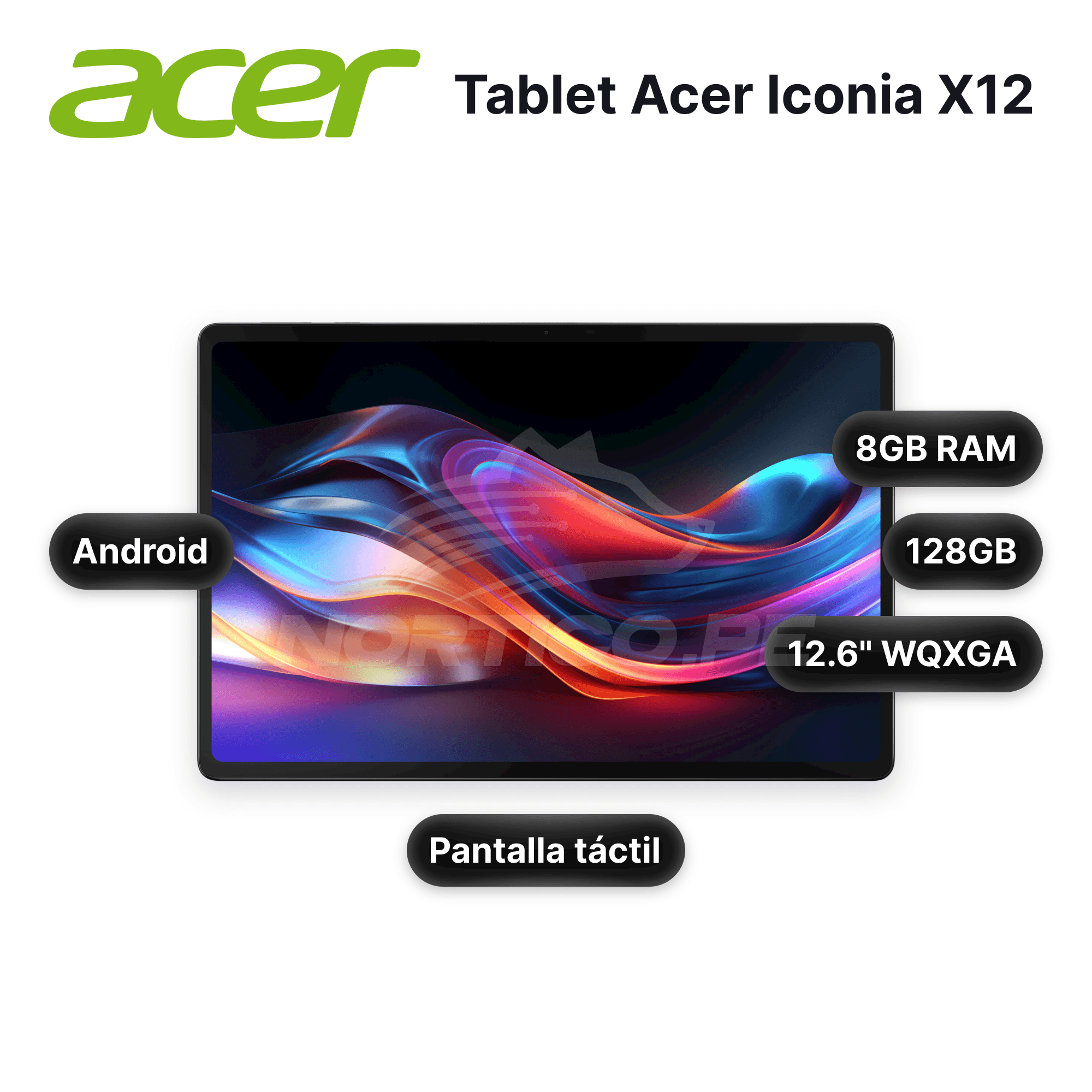 Tablet Acer Iconia X12 128GB 8GB RAM 12.5" WiFi (NT.LHUAL.002)