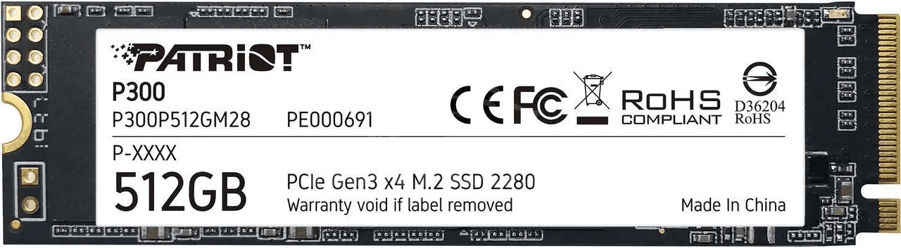 SSD PATRIOT P300 512GB NVME M.2 2280 PCIE GEN3 X4