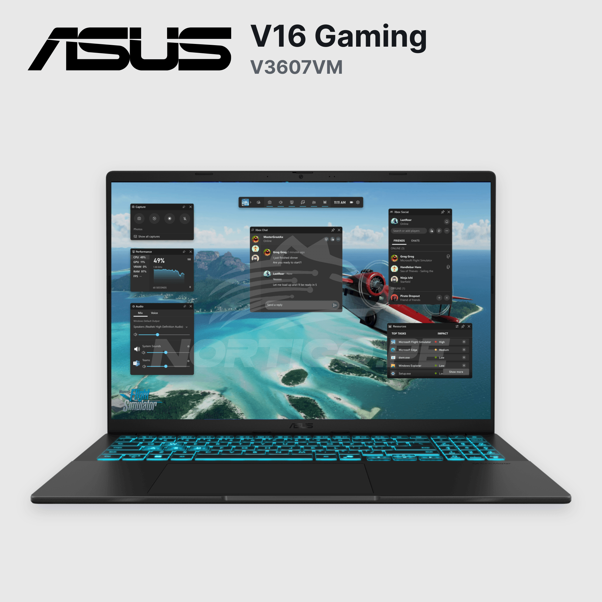 Laptop ASUS V16 Gaming V3607VM Core 7-240H 16GB 512GB SSD RTX 5060 16" (90NB16K1-M000P0) 2