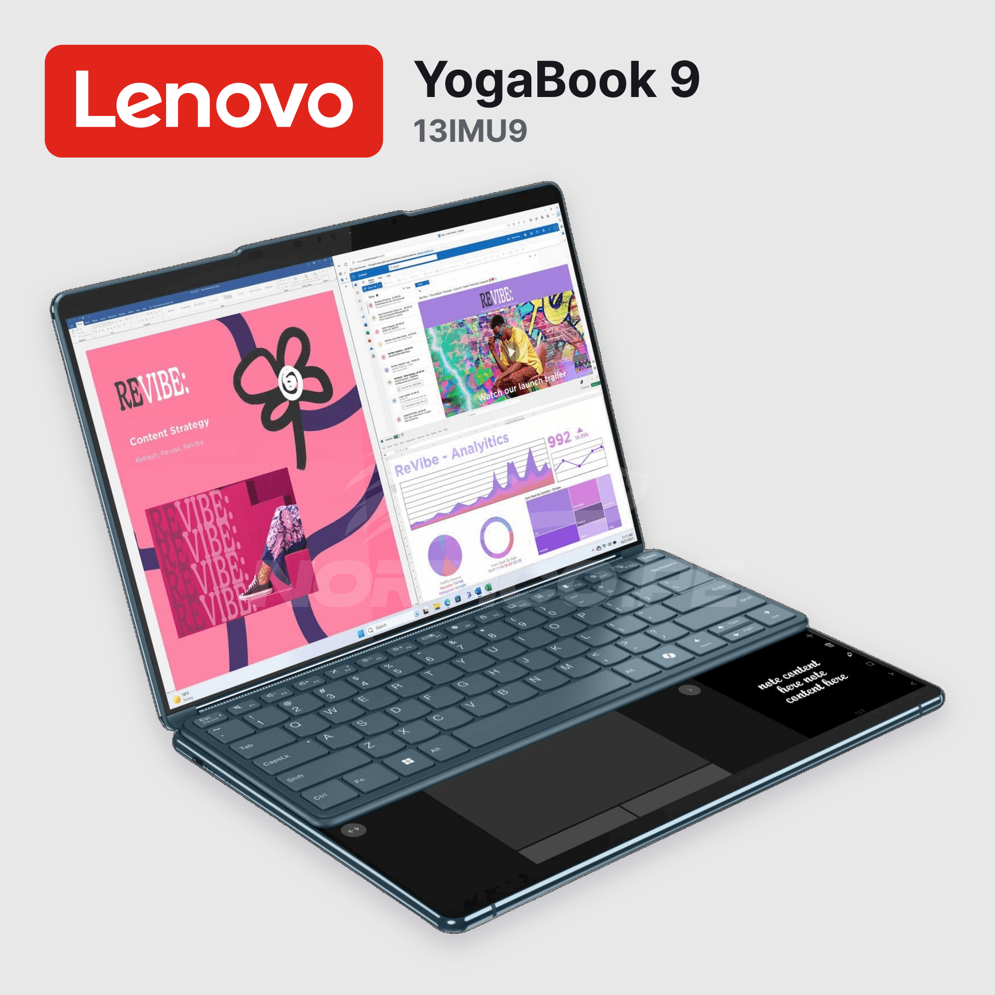 Laptop Lenovo YogaBook 9 13IMU9 Core Ultra 7-155U 16GB 1TB SSD 13.3" Open box (83FF0000US) 3