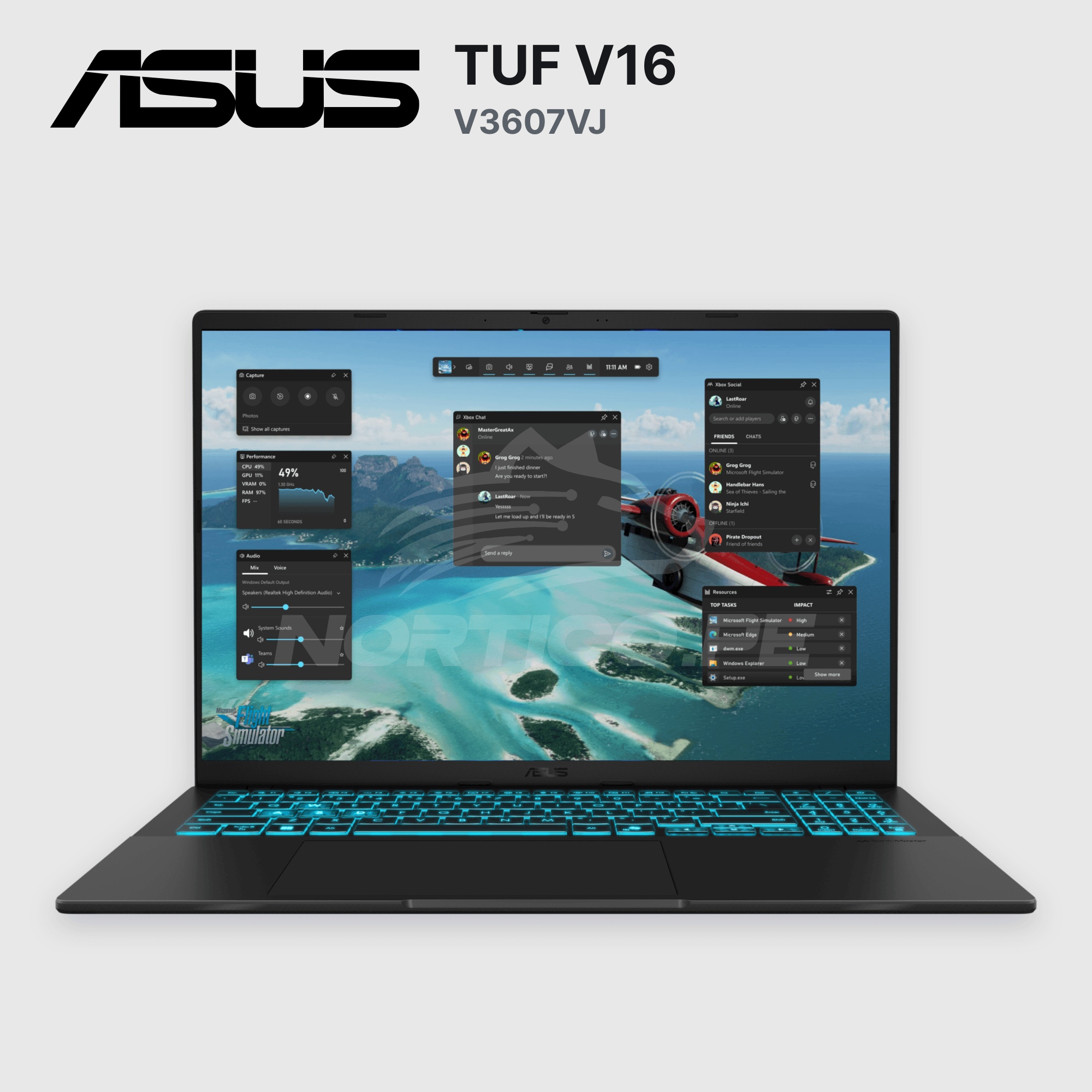 Laptop ASUS TUF V16 V3607VJ Core 5-210H 8GB 512GB SSD RTX 3050 16" (90NB15V1-M00CE0) 2
