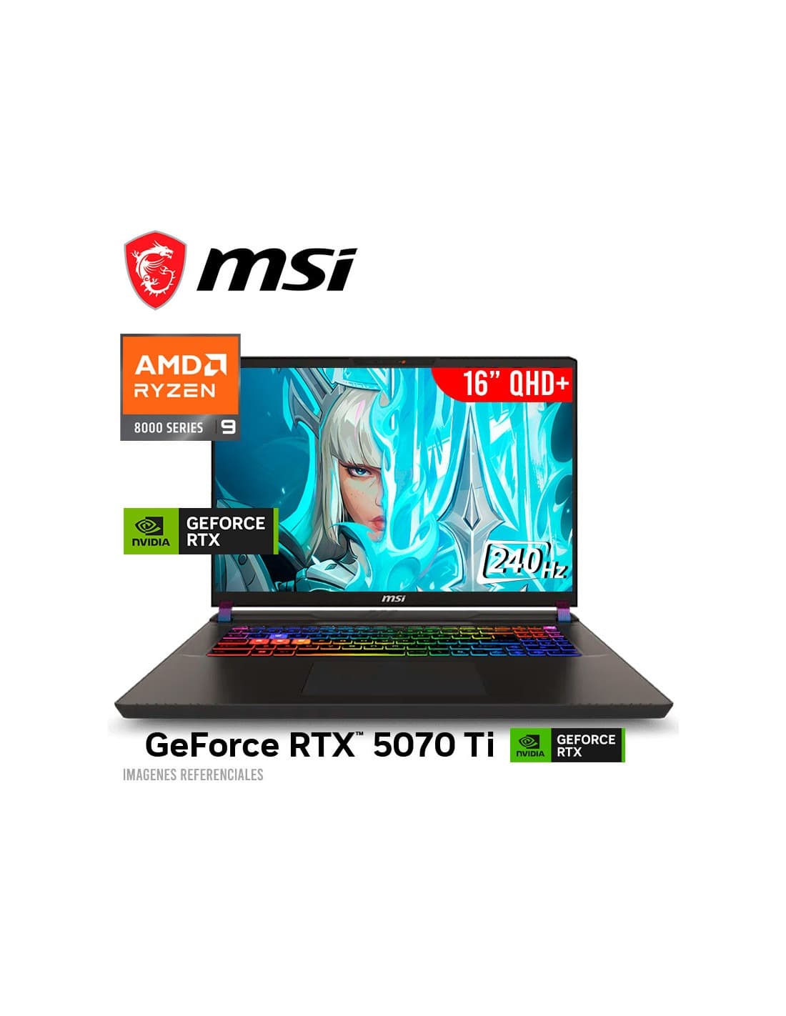 Laptop Gamer MSI Vector A16HX 16" 240hz Ryzen™ 9 8940HX 16GB DDR5 1TB SSD RTX™ 5070 Ti