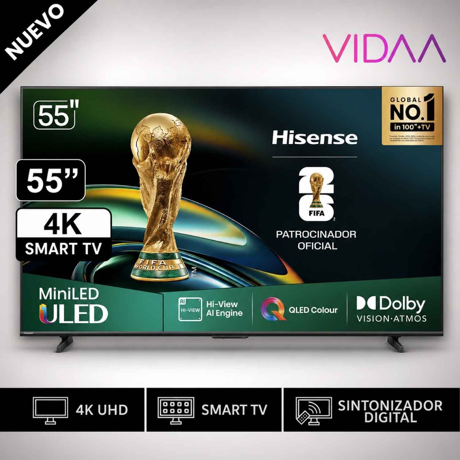 Televisor Hisense 55 ULED MiniLED 4K 55U6Qv Smart Tv