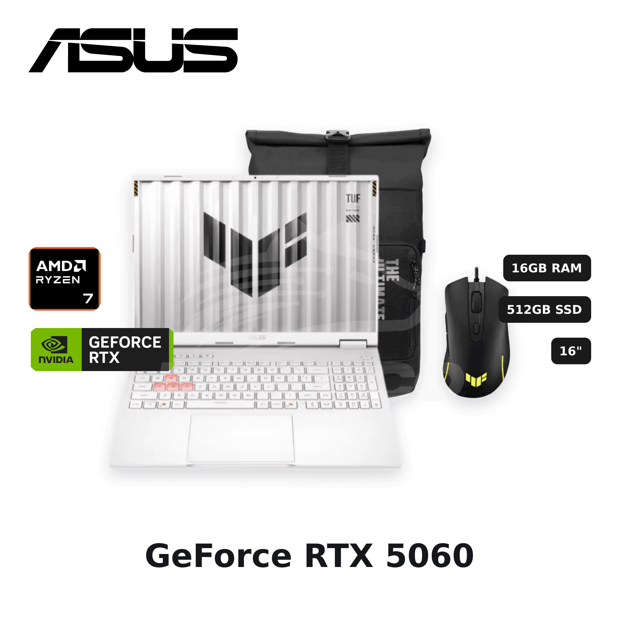 Laptop ASUS TUF Gaming A16 FA608UMI-TU255 Ryzen 7-260 16GB 512GB SSD RTX 5060 16" (90NR0KV6-M00J90)