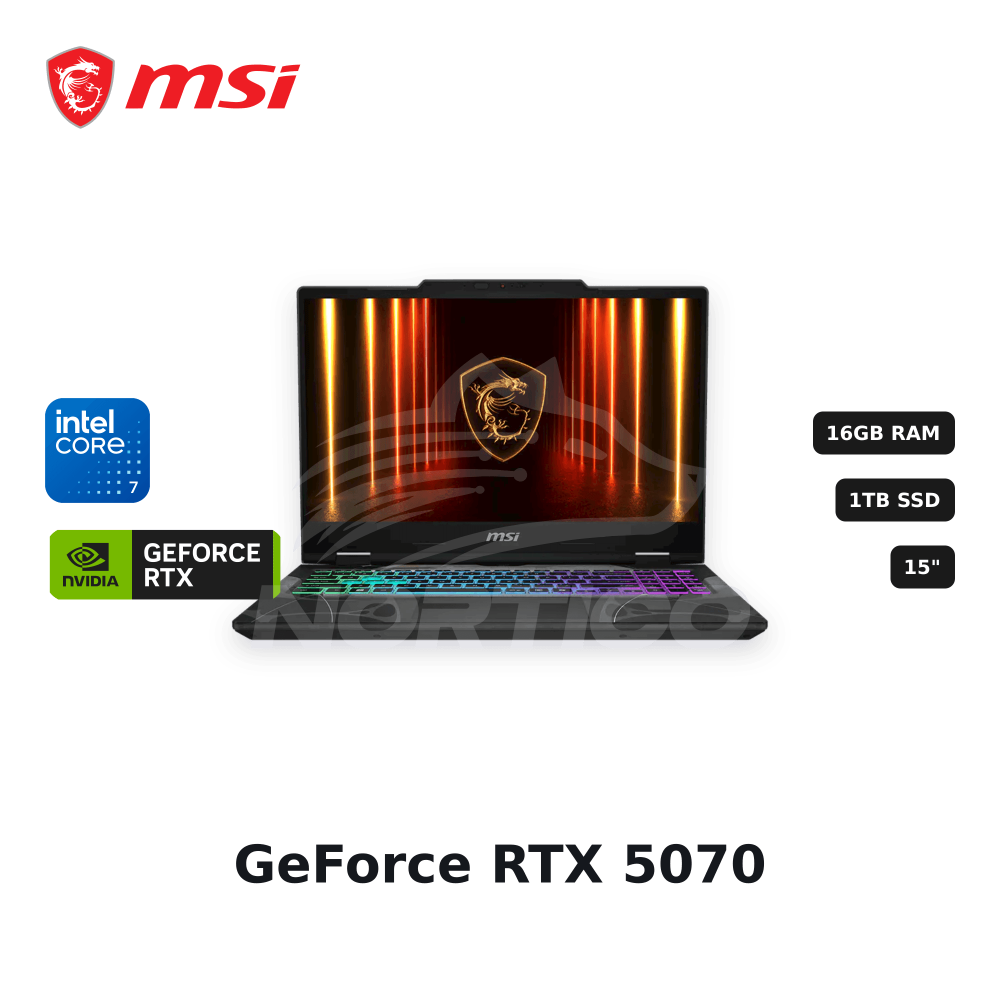 Laptop MSI Cyborg 15 Core 7-240H 16GB 1TB SSD RTX 5070 15" (9S7-15Q342-409)