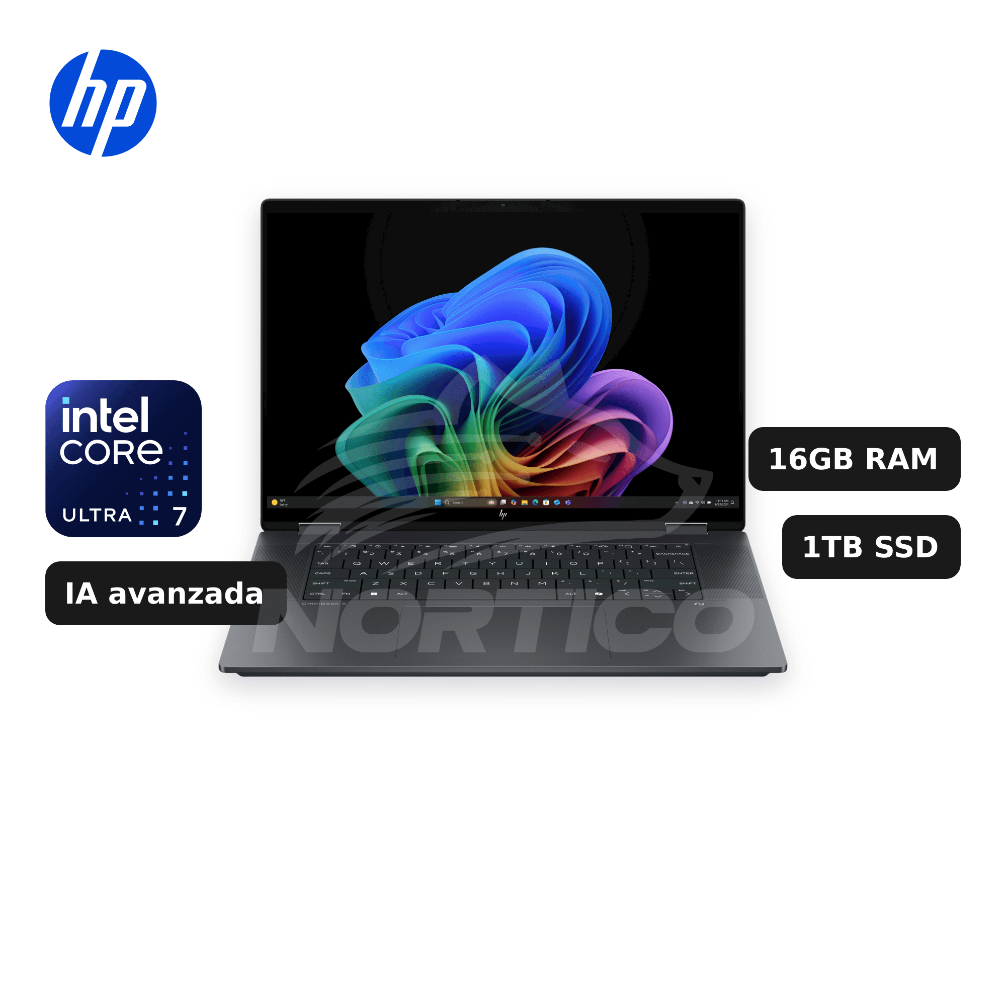 Laptop HP OmniBook X Flip 16-AS0023DX Core Ultra 7-256V 16GB 1TB SSD (B5UH1UA#ABA)