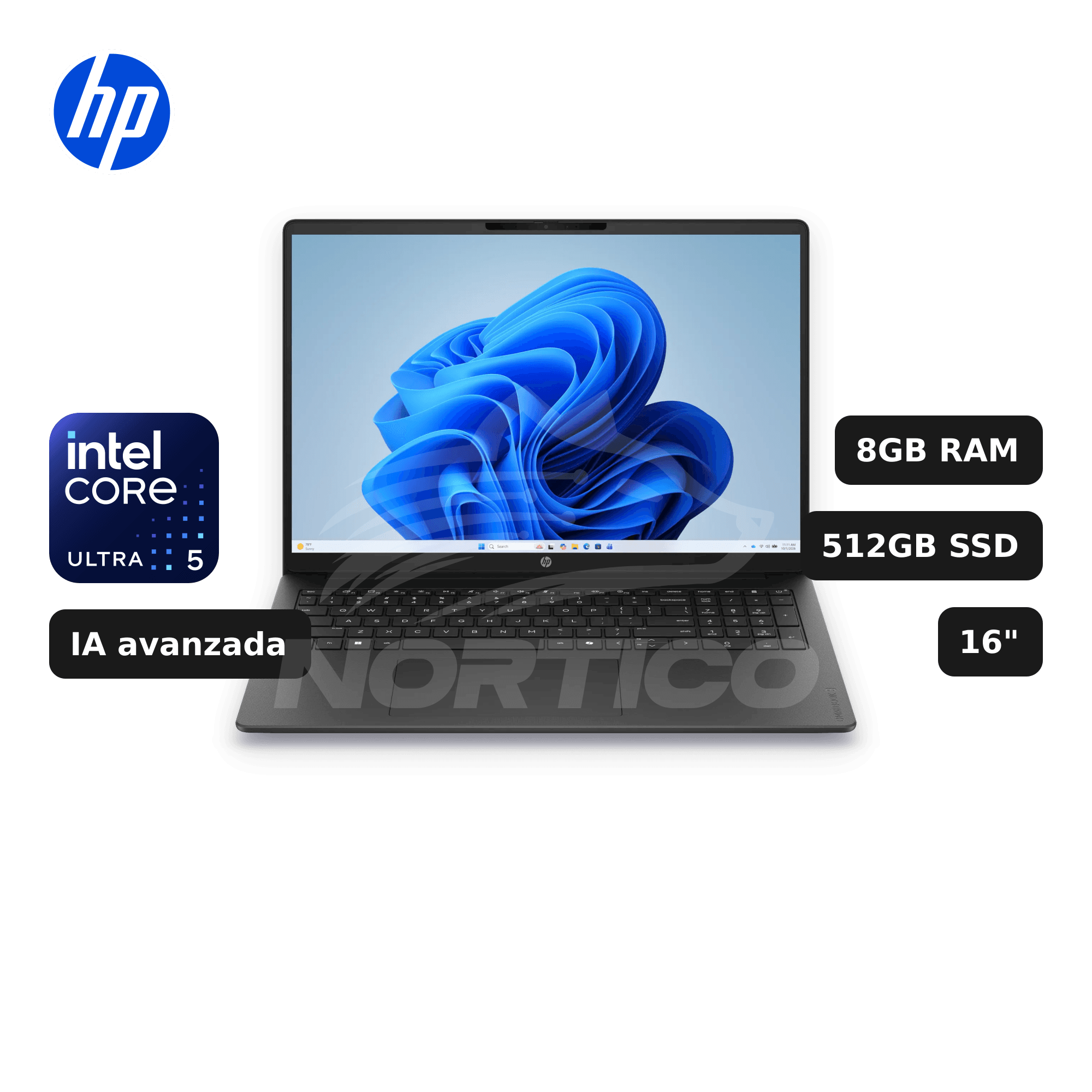 Laptop HP Omnibook 3 16-bu0305dx Core Ultra 5-225U 8GB 512GB SSD 16" (D7NF1UA#ABA)