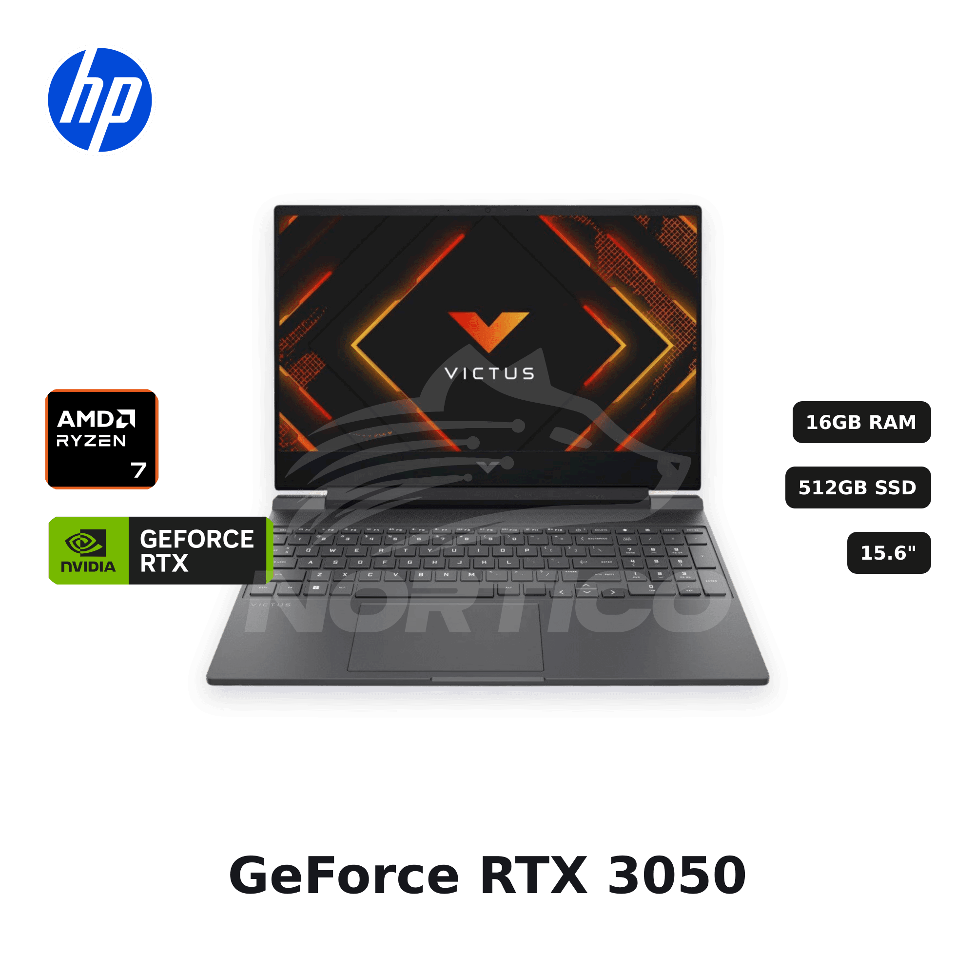 Laptop HP Victus 15-FB3018LA Ryzen 7-7445HS 16GB 512GB SSD RTX 3050 15.6" (RPT-BT4F5LA#ABM)