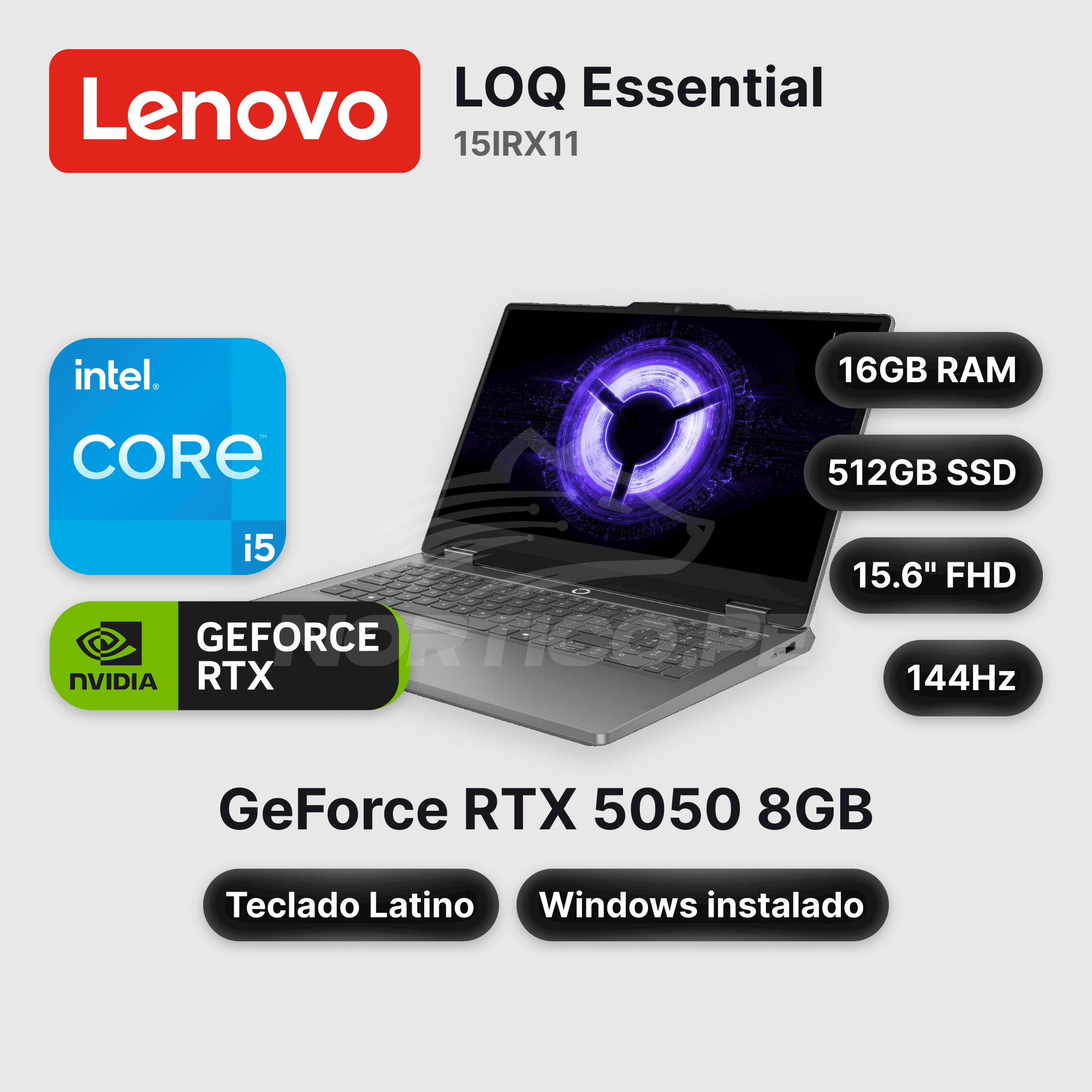 Laptop Lenovo LOQ Essential 15IRX11 Core I5-13450HX 16GB 512GB SSD RTX 5050 15.6" (83SC0055LM)