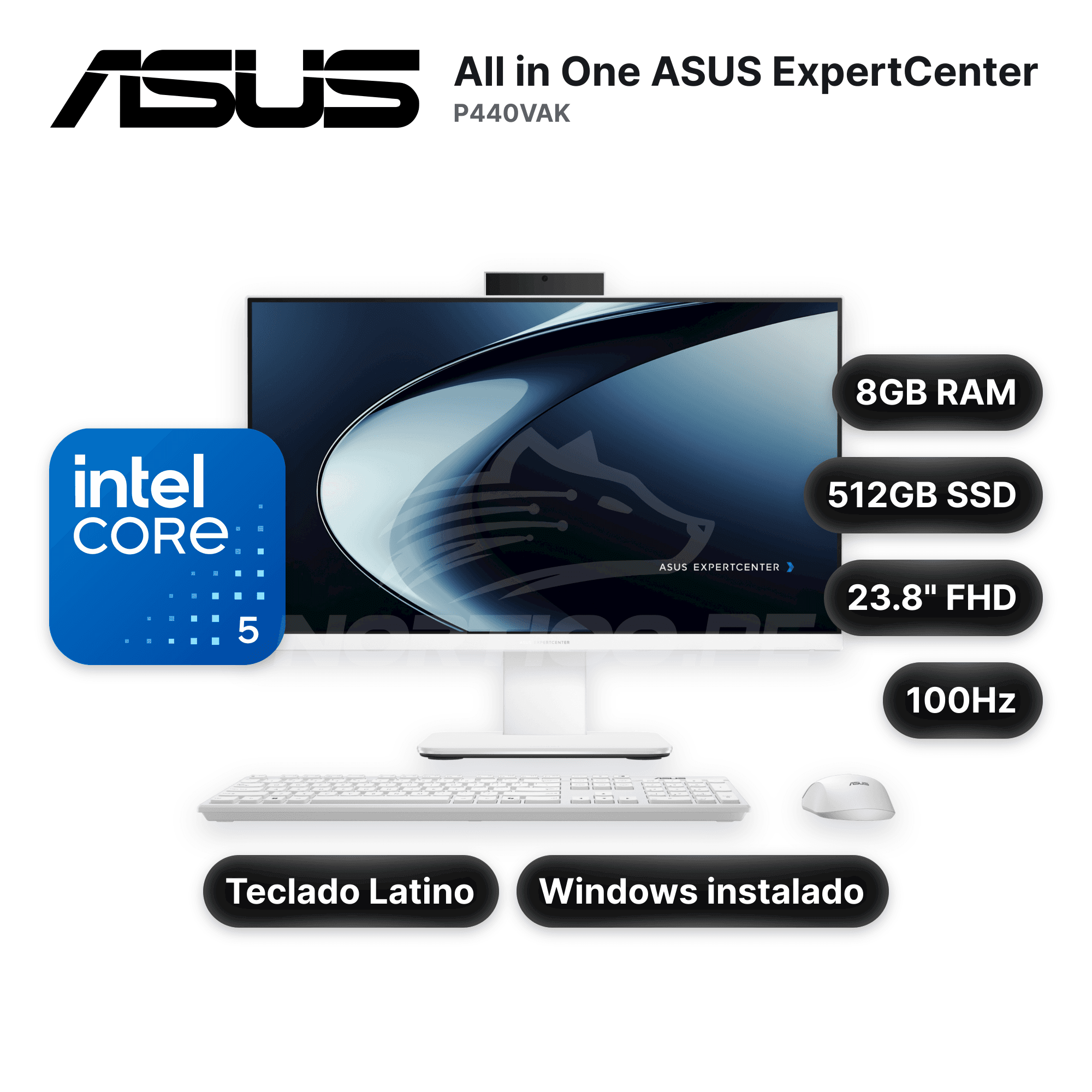 All in One ASUS ExpertCenter P440VAK Core 5 210H 8GB 512GB SSD 23.8" FHD (90PT03X7-M07080)