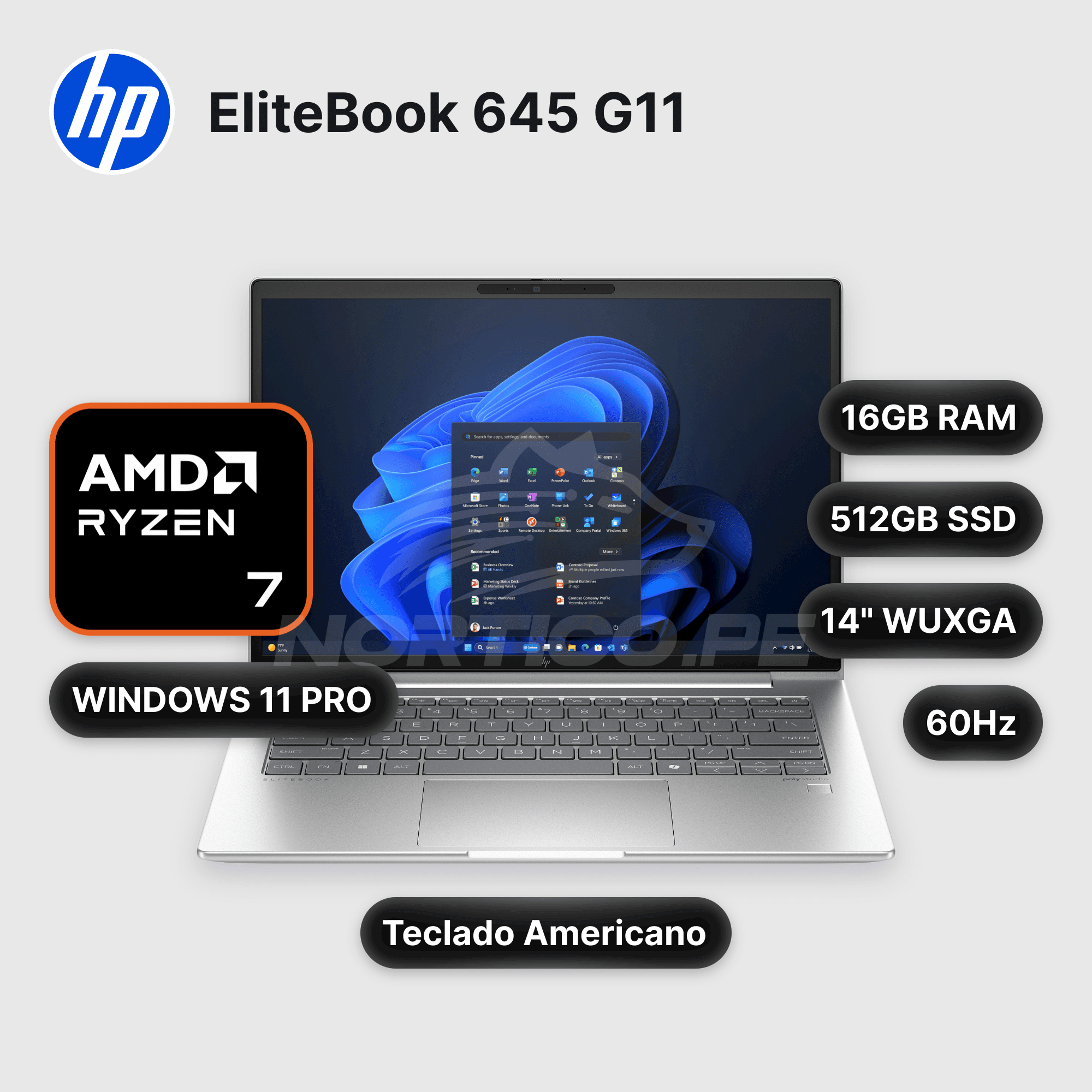 Laptop HP EliteBook 645 G11 Ryzen 7-7735U 16GB 512GB SSD 14" (A6TR0UT#ABA)