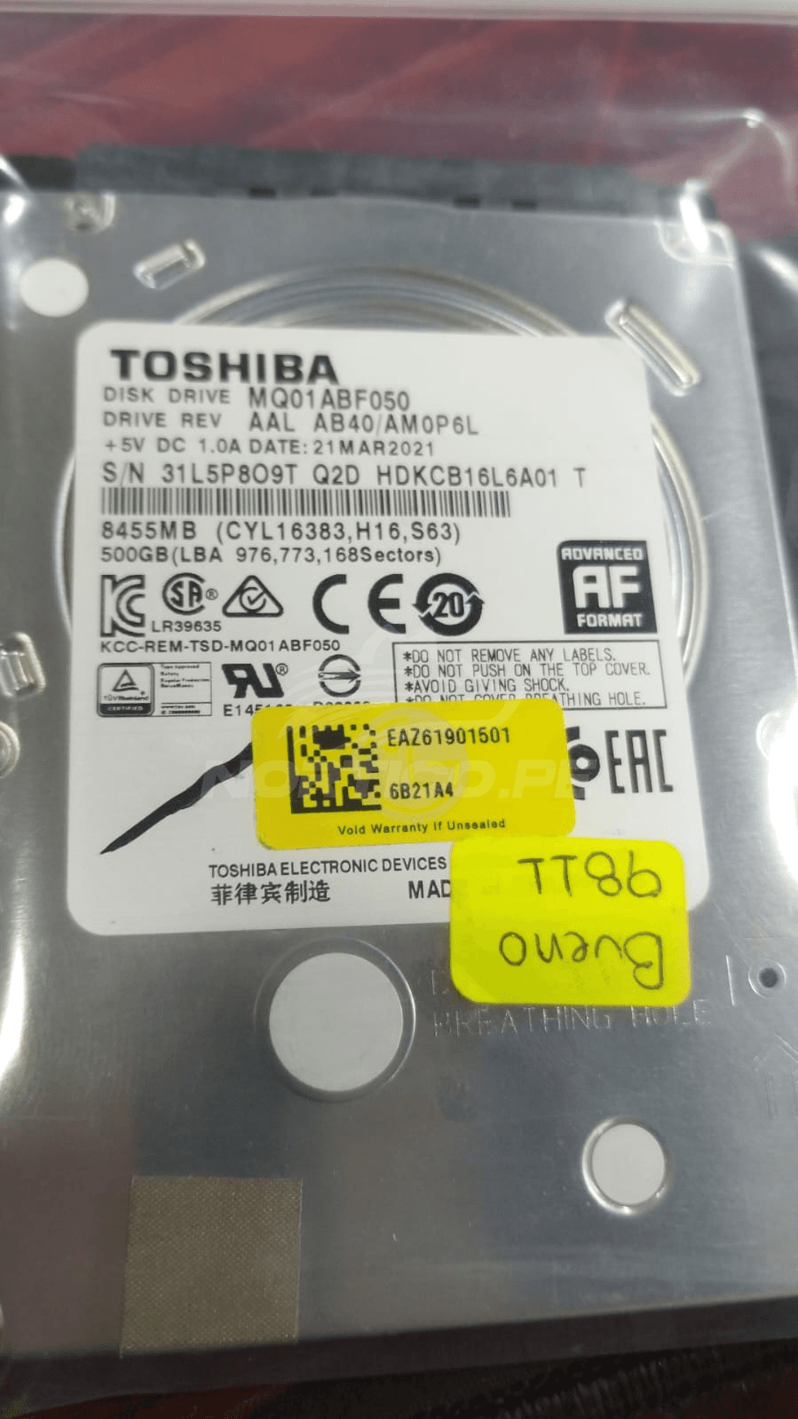 DISCO MECANICO TOSHIBA 500GB 2.5" 5400RPM 500GB 2.5" 3