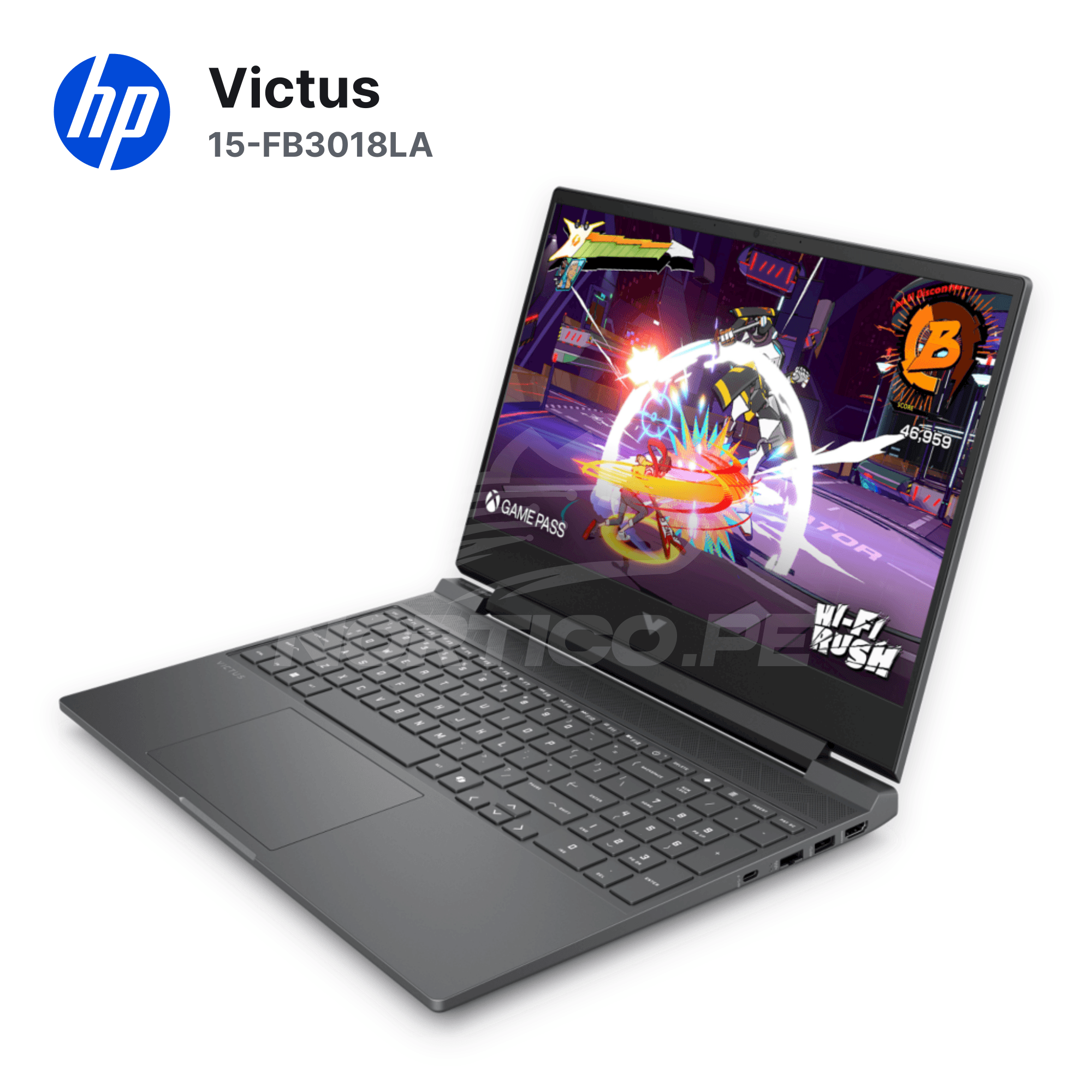 Laptop HP Victus 15-FB3018LA Ryzen 7-7445HS 8GB 512GB SSD RTX 3050 15.6" (BT4F5LA#ABM) 8
