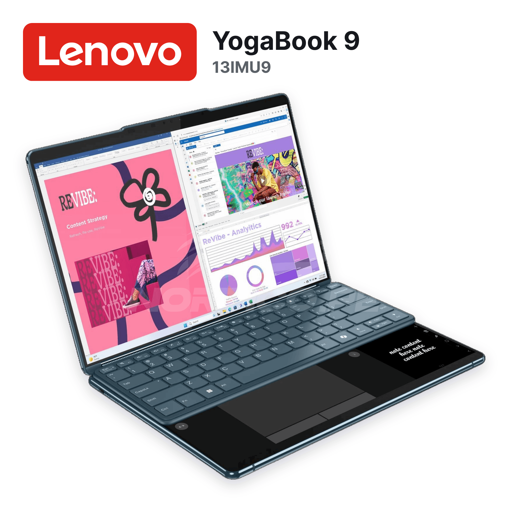 Laptop Lenovo YogaBook 9 13IMU9 Core Ultra 7-155U 16GB 1TB SSD 13.3" Open box (83FF0000US) 3