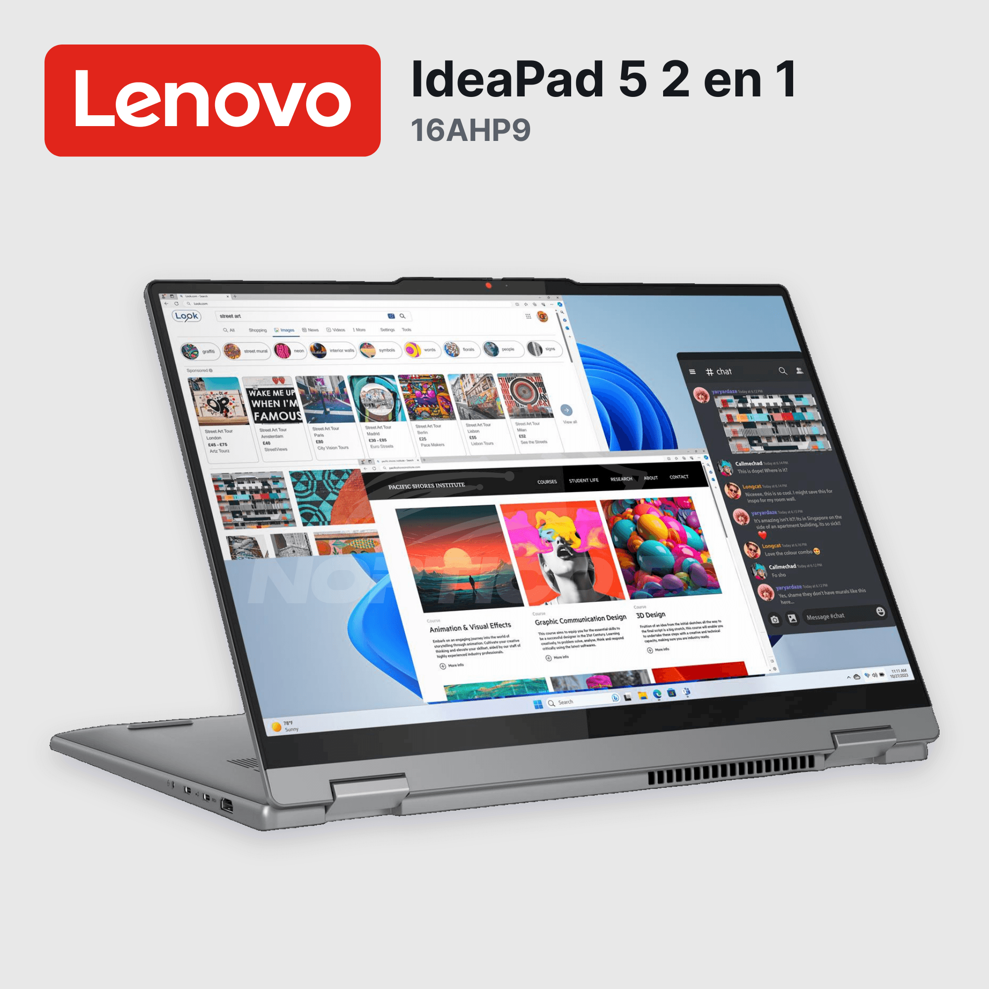 Laptop Lenovo IdeaPad 5 2 en 1 16AHP9 Ryzen 7-8845HS 16GB 1TB SSD 16" (83DS0056US) 9