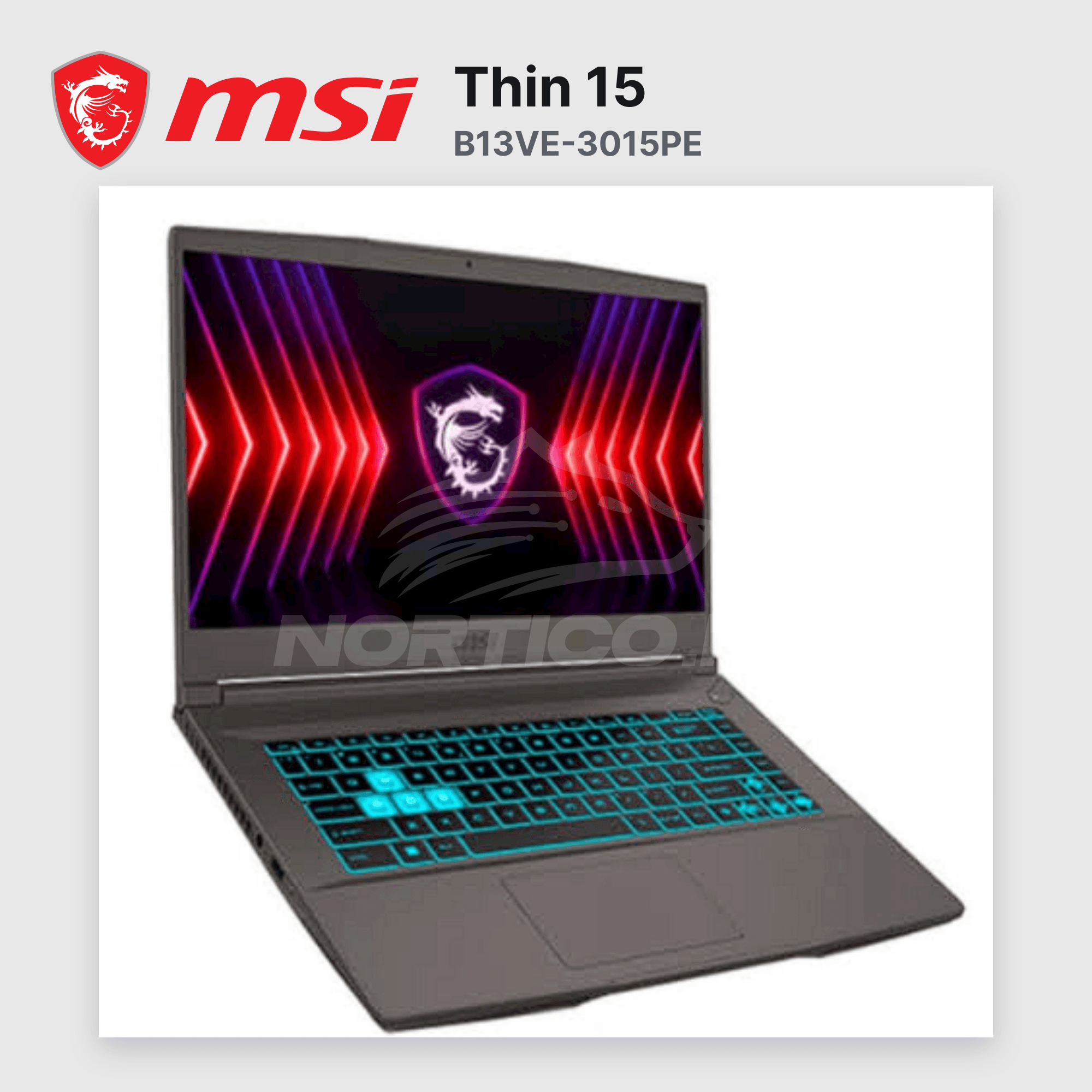 Laptop MSI Thin 15 B13VE Core I7-13620H 16GB 512GB SSD RTX 4050 15.6" (9S7-16R831-3015) 3