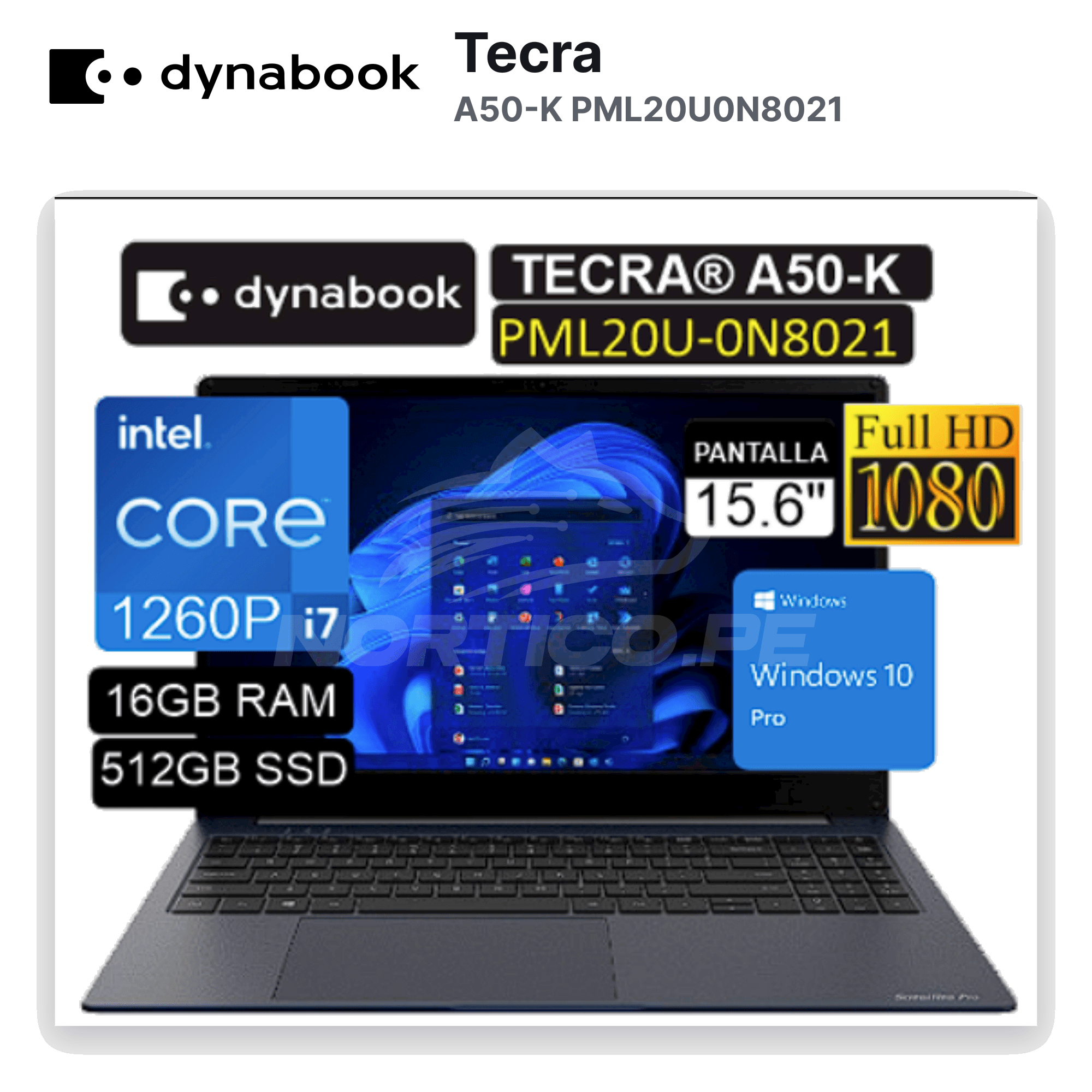 Laptop Dynabook Tecra A50-K PML20U0N8021 Core I7-1260P 16GB 512GB SSD 15.6" (PML20U-0N8021 (S)) 2