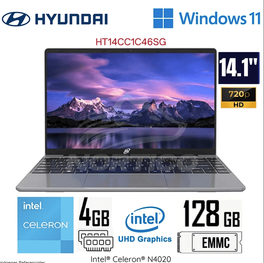 LAPTOP HYUNDAI HYBOOK PLUS 14 HT14CC1C46SG INTEL CELERON N4020 4GB 128GB EMMC 14" HD WIN11 HOME S