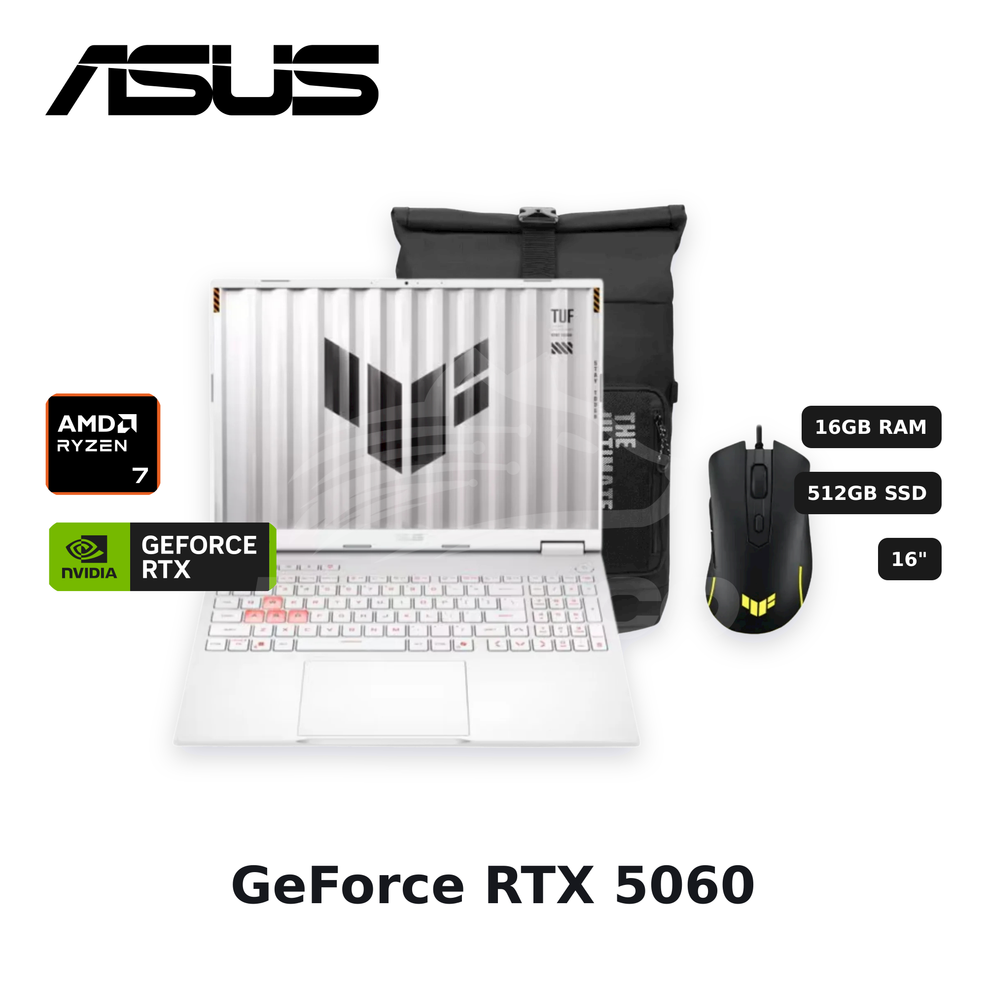 Laptop ASUS TUF Gaming A16 FA608UMI-TU255 Ryzen 7-260 16GB 512GB SSD RTX 5060 16" (90NR0KV6-M00J90)