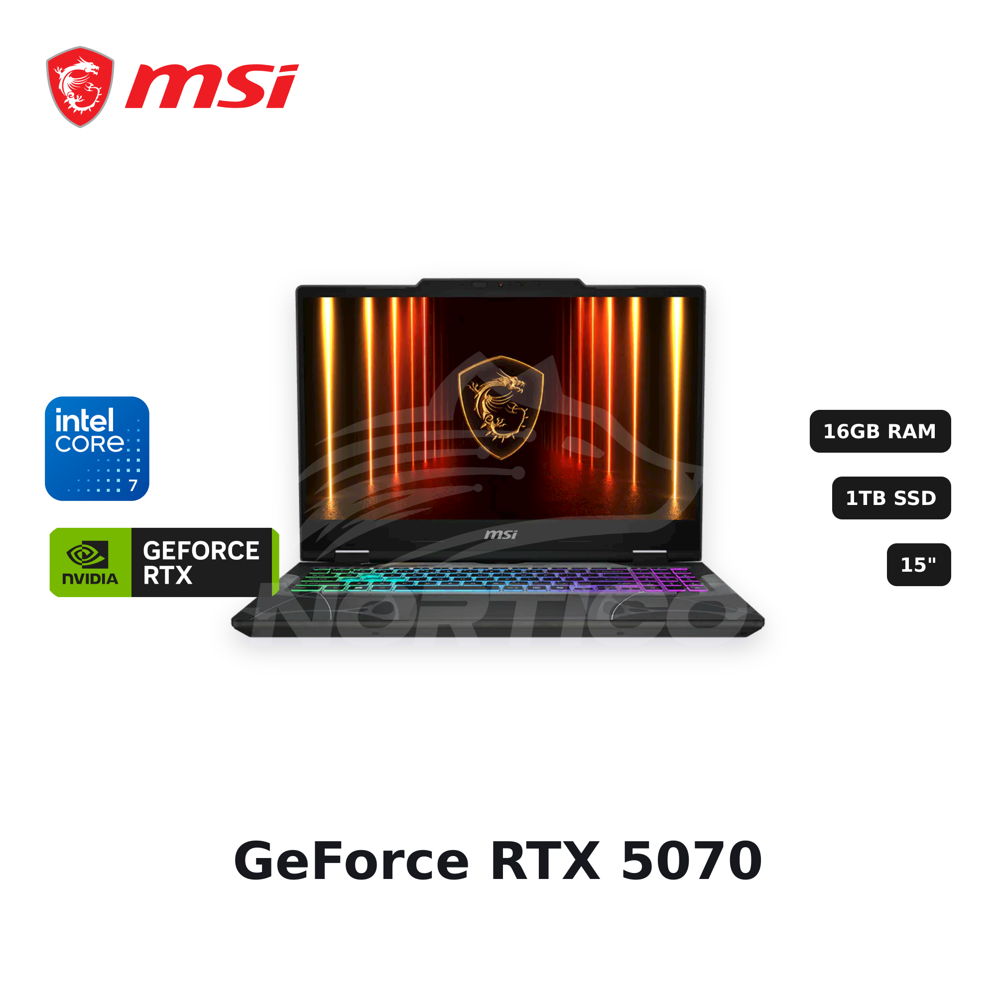 Laptop MSI Cyborg 15 Core 7-240H 16GB 1TB SSD RTX 5070 15" (9S7-15Q342-409)