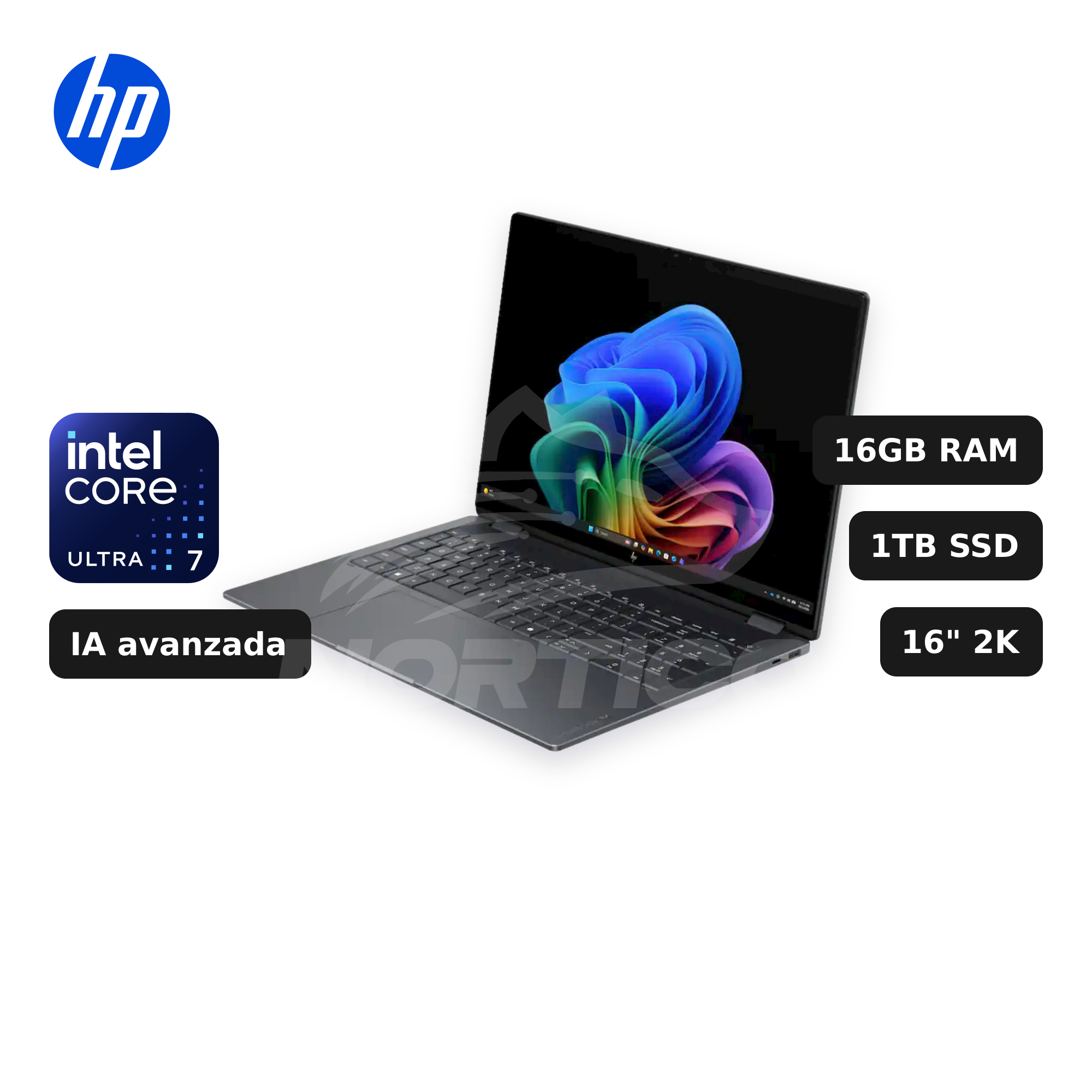 Laptop HP Omnibook X Flip 16-cb0023dx Core Ultra 7-355 16GB 1TB SSD 16" 2K OLED Tactil (D31MKUA#ABA)