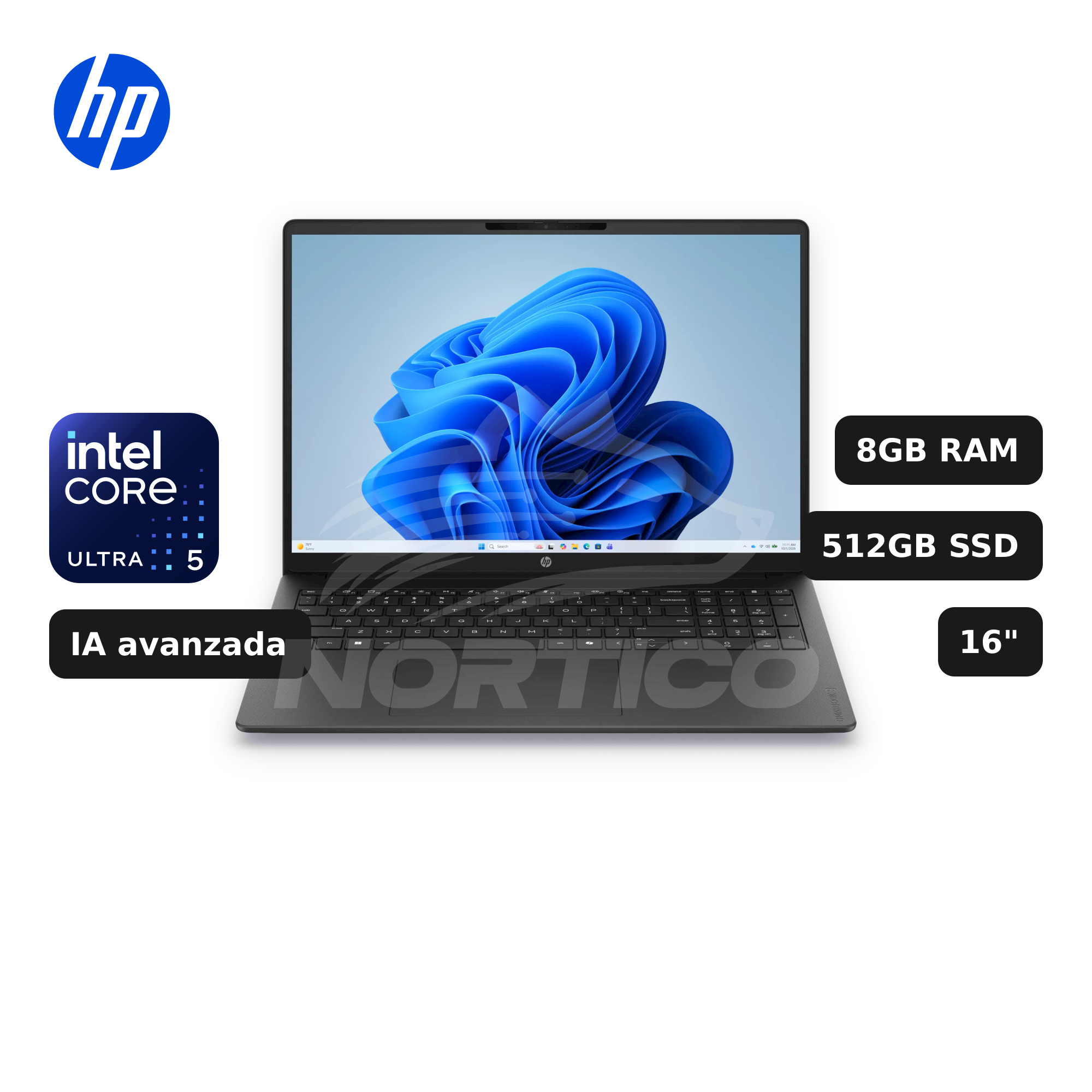 Laptop HP Omnibook 3 16-bu0305dx Core Ultra 5-225U 8GB 512GB SSD 16" (D7NF1UA#ABA)