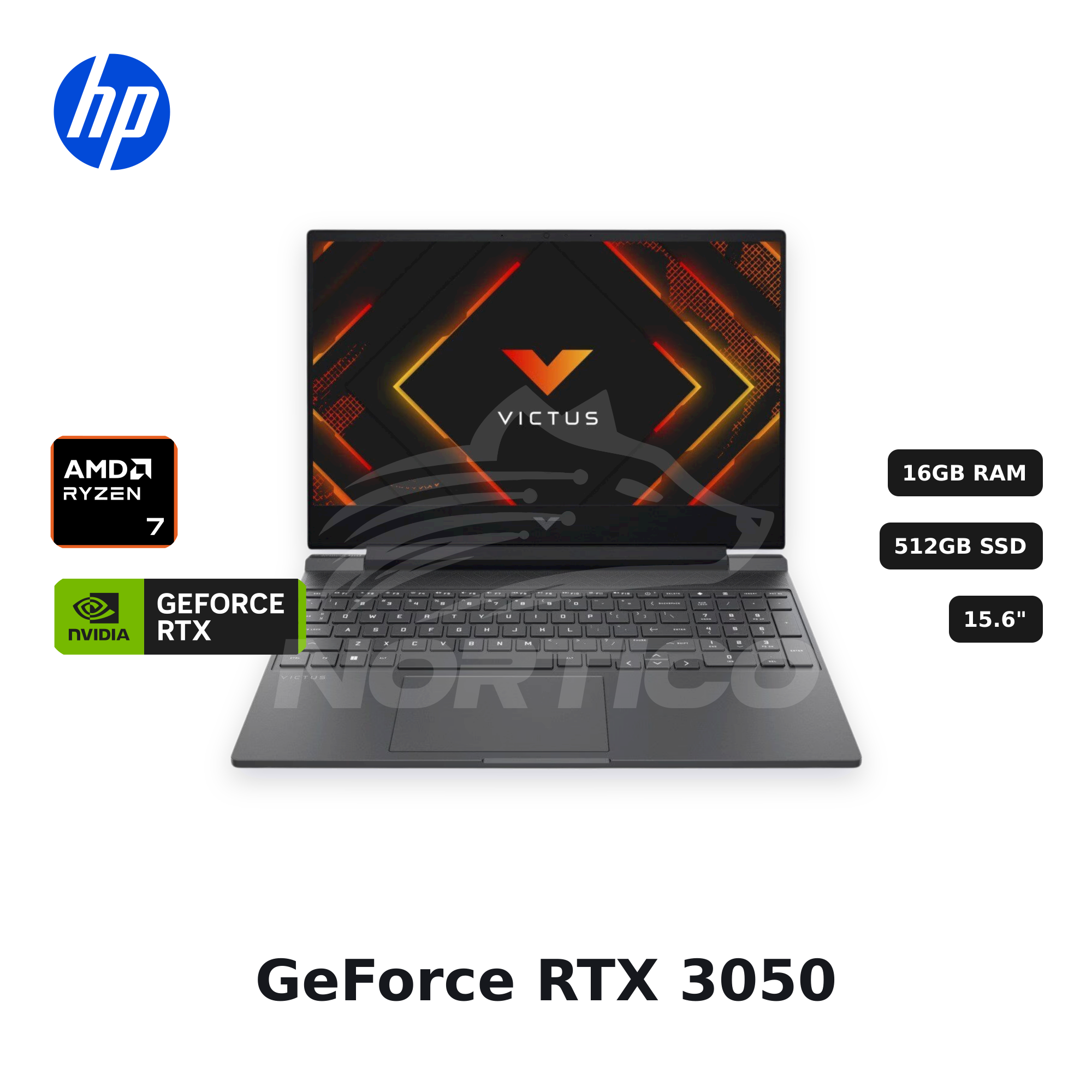 Laptop HP Victus 15-FB3018LA Ryzen 7-7445HS 16GB 512GB SSD RTX 3050 15.6" (RPT-BT4F5LA#ABM)
