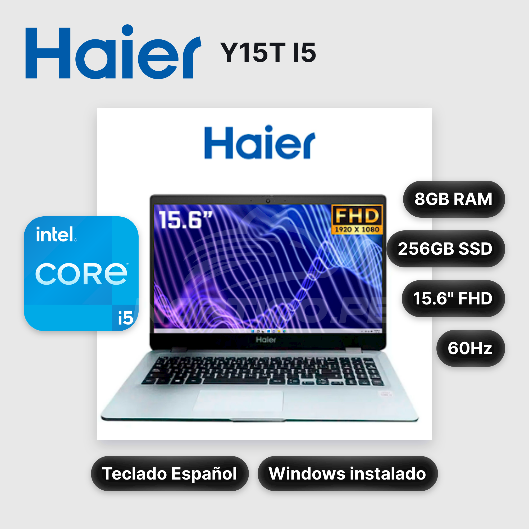 Laptop Haier Y15T I5 Core I5-1135G7 8GB 256GB SSD 15.6" (1LGF0000326)