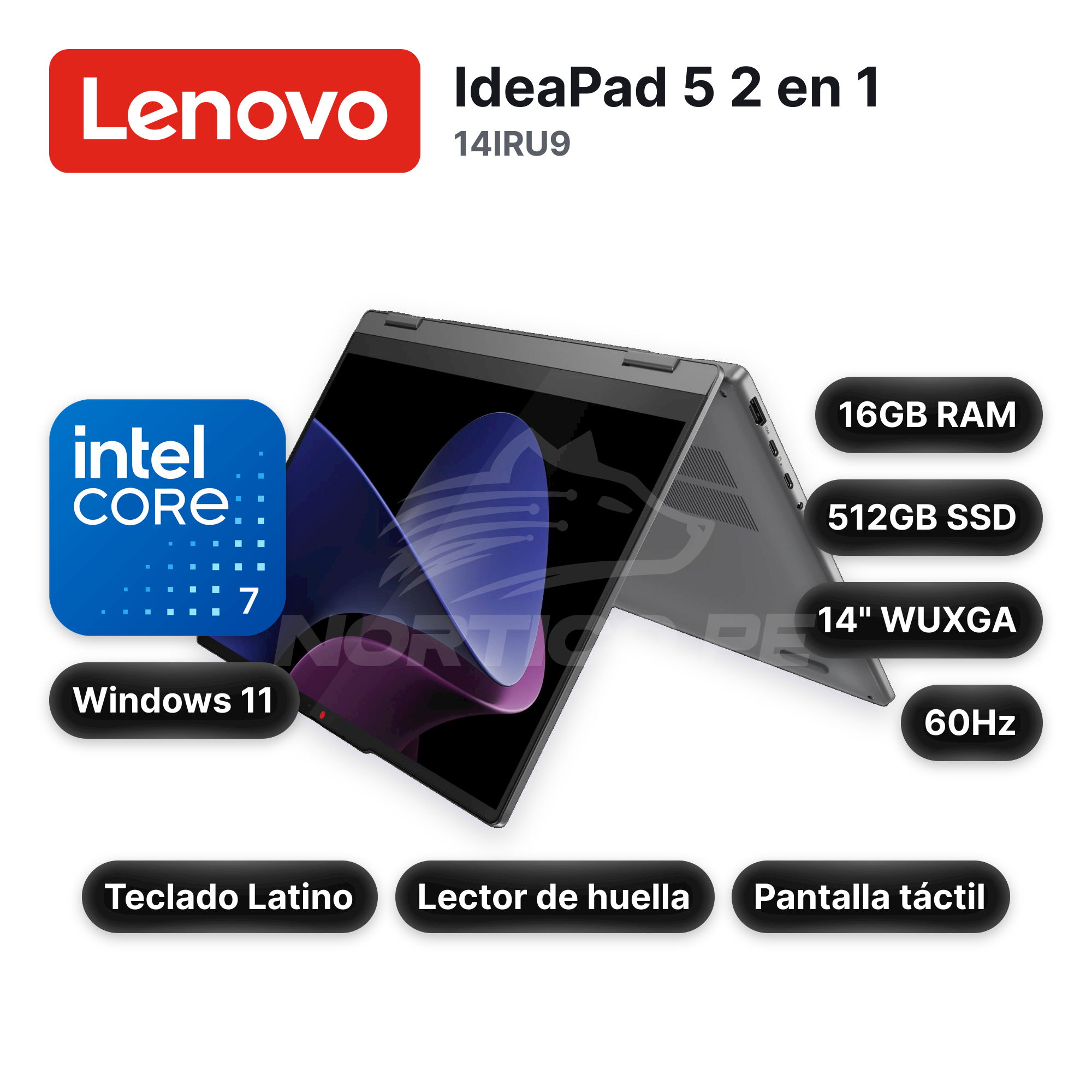 Laptop Lenovo IdeaPad 5 2 en 1 14IRU9 Core 7-150U 16GB 512GB SSD 14" (83DT007ALM)