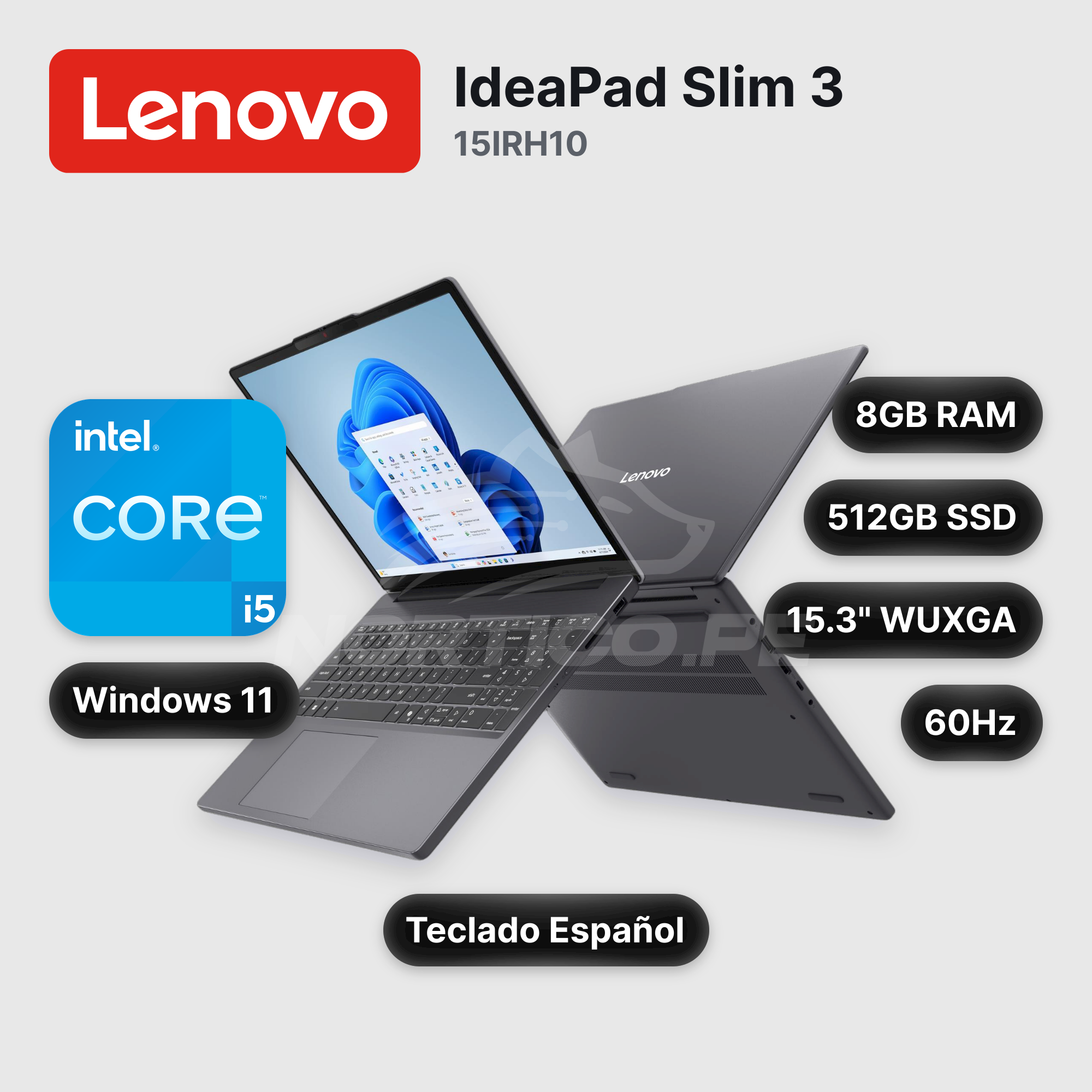 Laptop Lenovo IdeaPad Slim 3 15IRH10 Core I5-13420H 8GB 512GB SSD 15.3" (83K100WJLM)