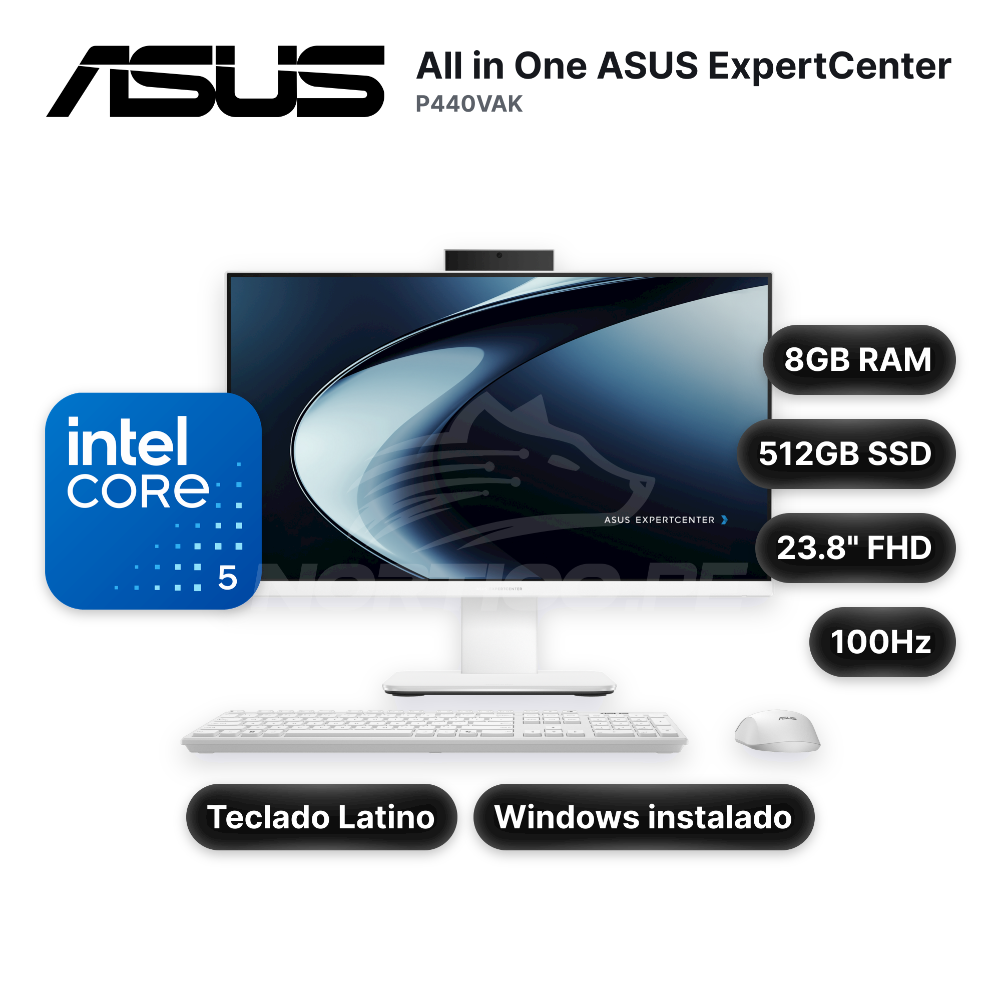 All in One ASUS ExpertCenter P440VAK Core 5 210H 8GB 512GB SSD 23.8" FHD (90PT03X7-M07080)