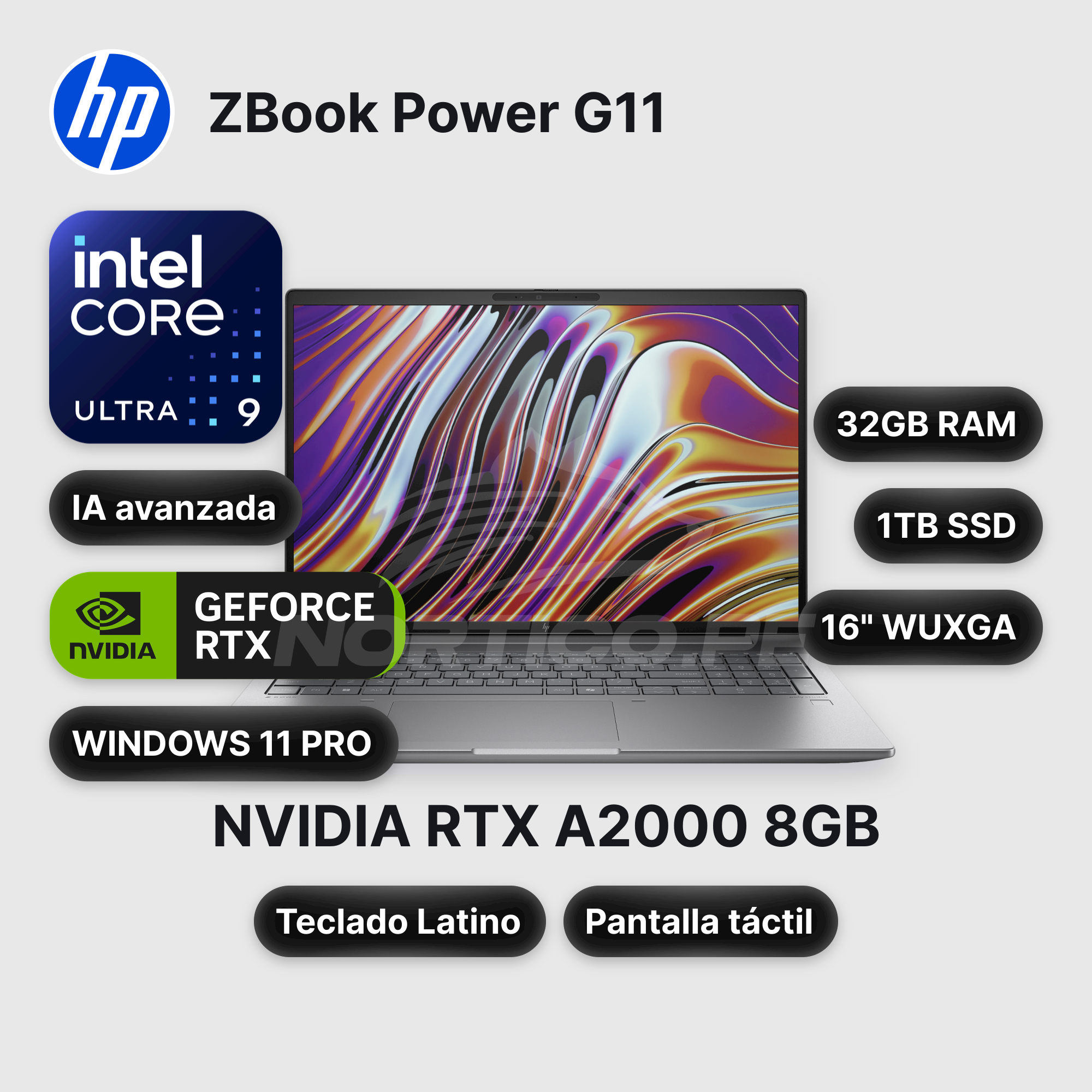 Laptop HP ZBook Power G11 Core Ultra 9-185H 32GB 1TB SSD RTX A2000 16" Open box (A31NFLTA#ABM)