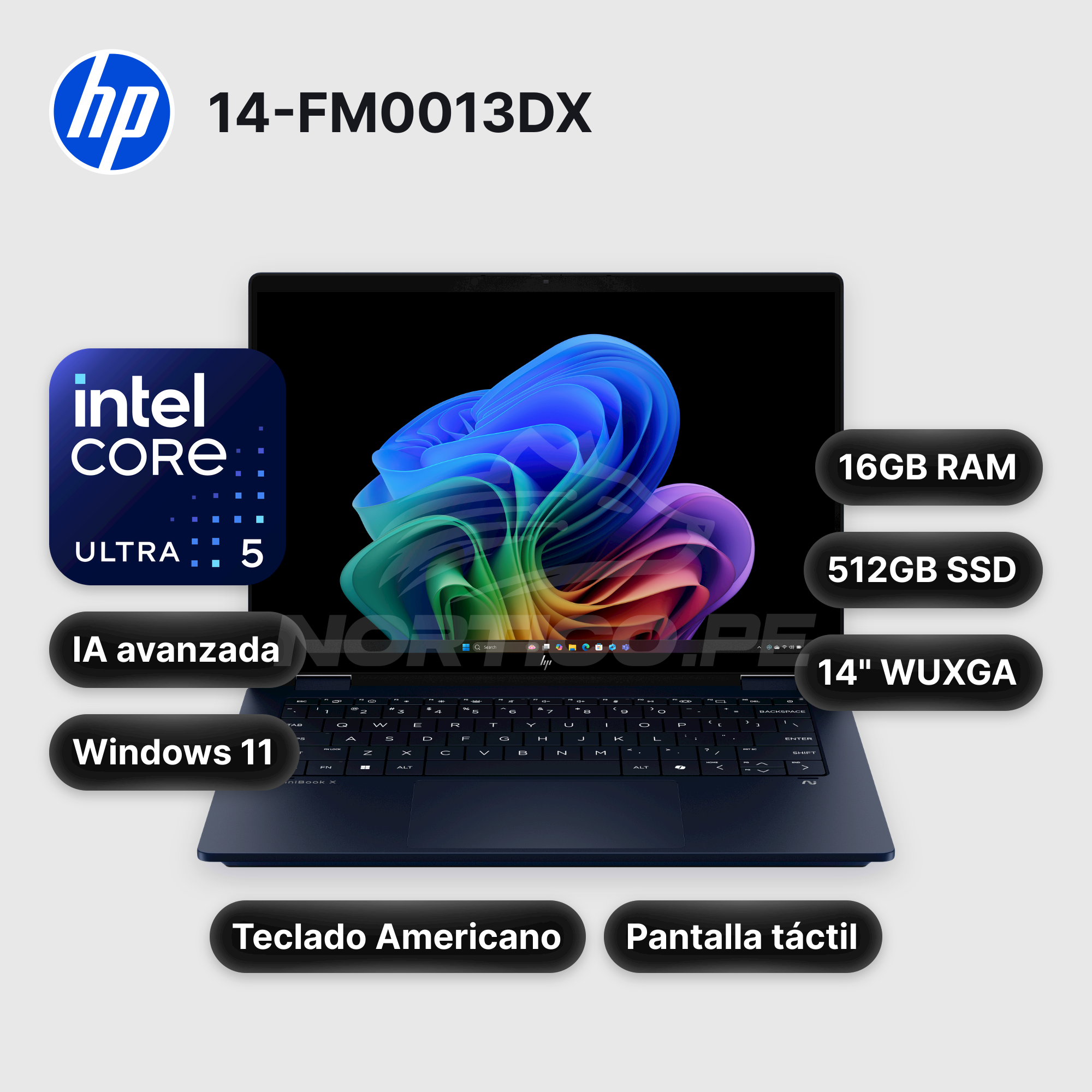 Laptop HP 14-FM0013DX Core Ultra 5-226V 16GB 512GB SSD 14" (B5UJ1UA#ABA)